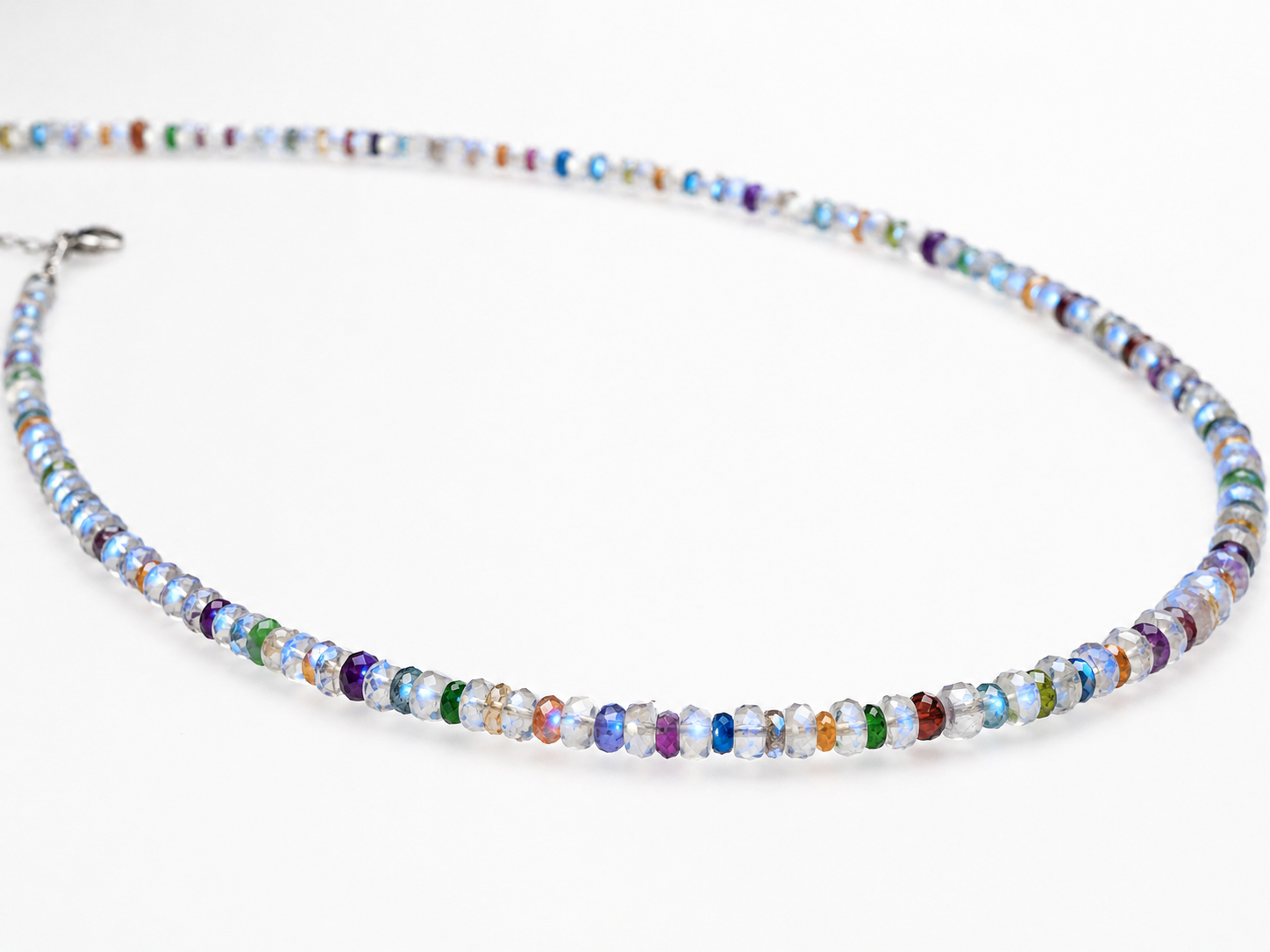 Regenbogen Mondstein multi Edelstein Kette - elstardesign