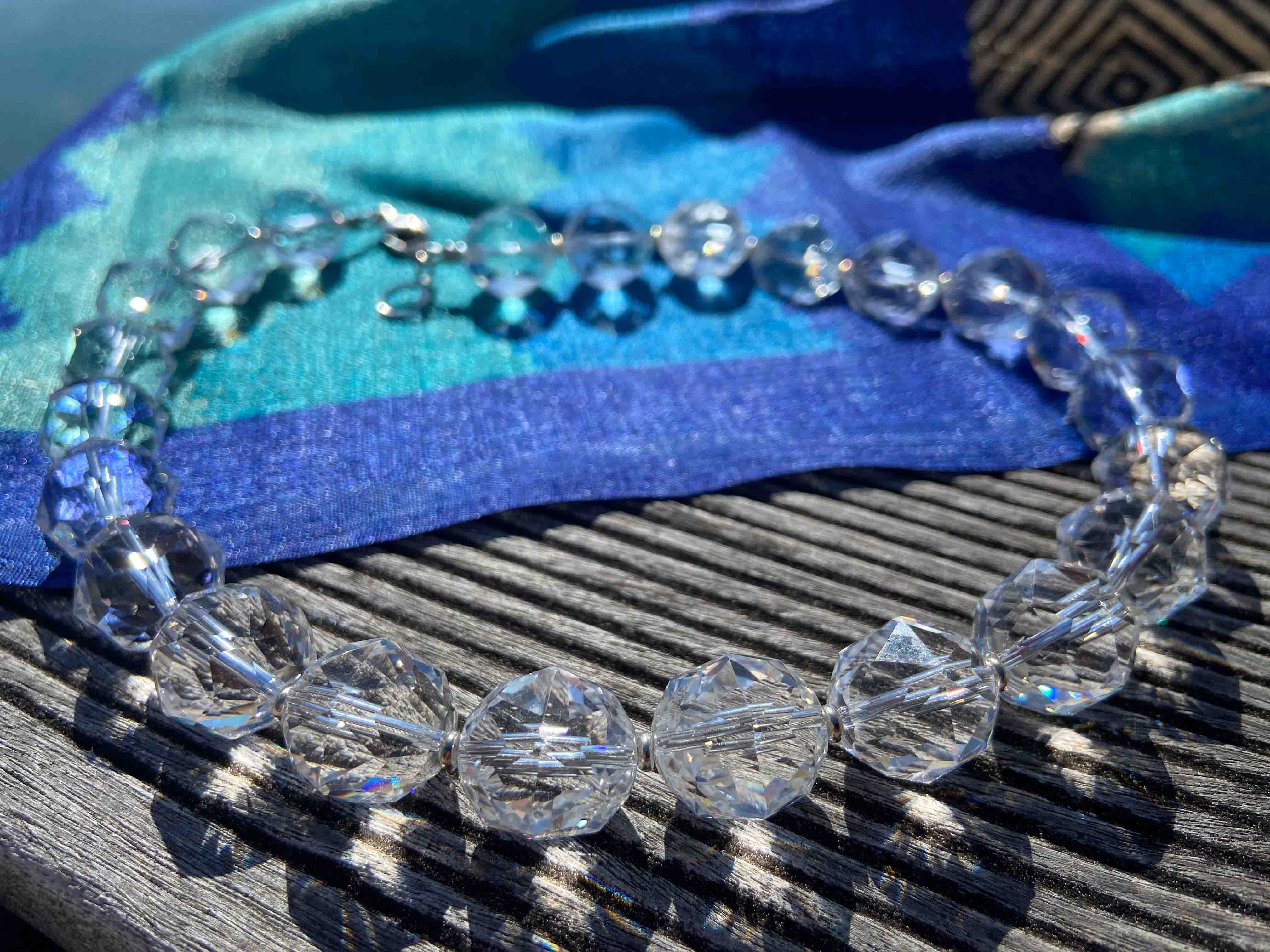 Rock crystal gemstone necklace silver 45,5cm Starcut