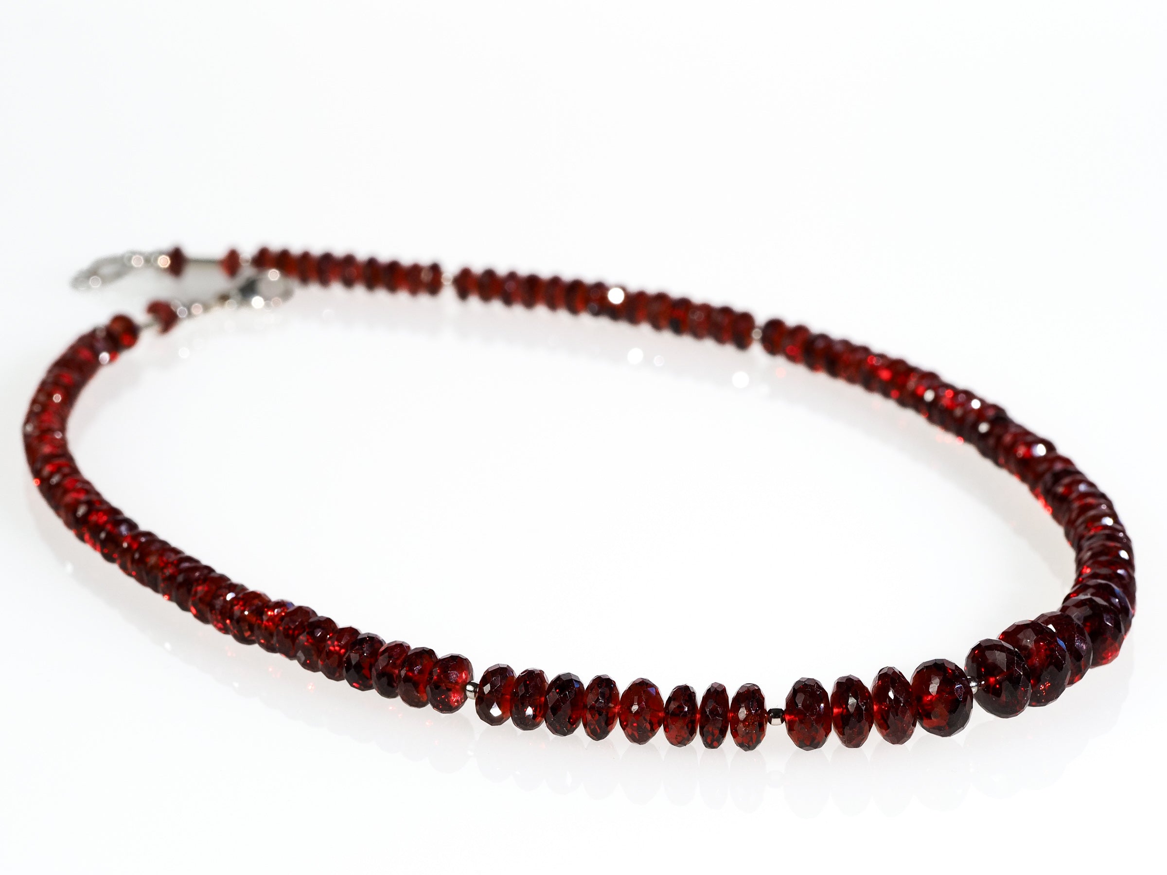 Granat Kette 925er Silber intensiv rot - elstardesign