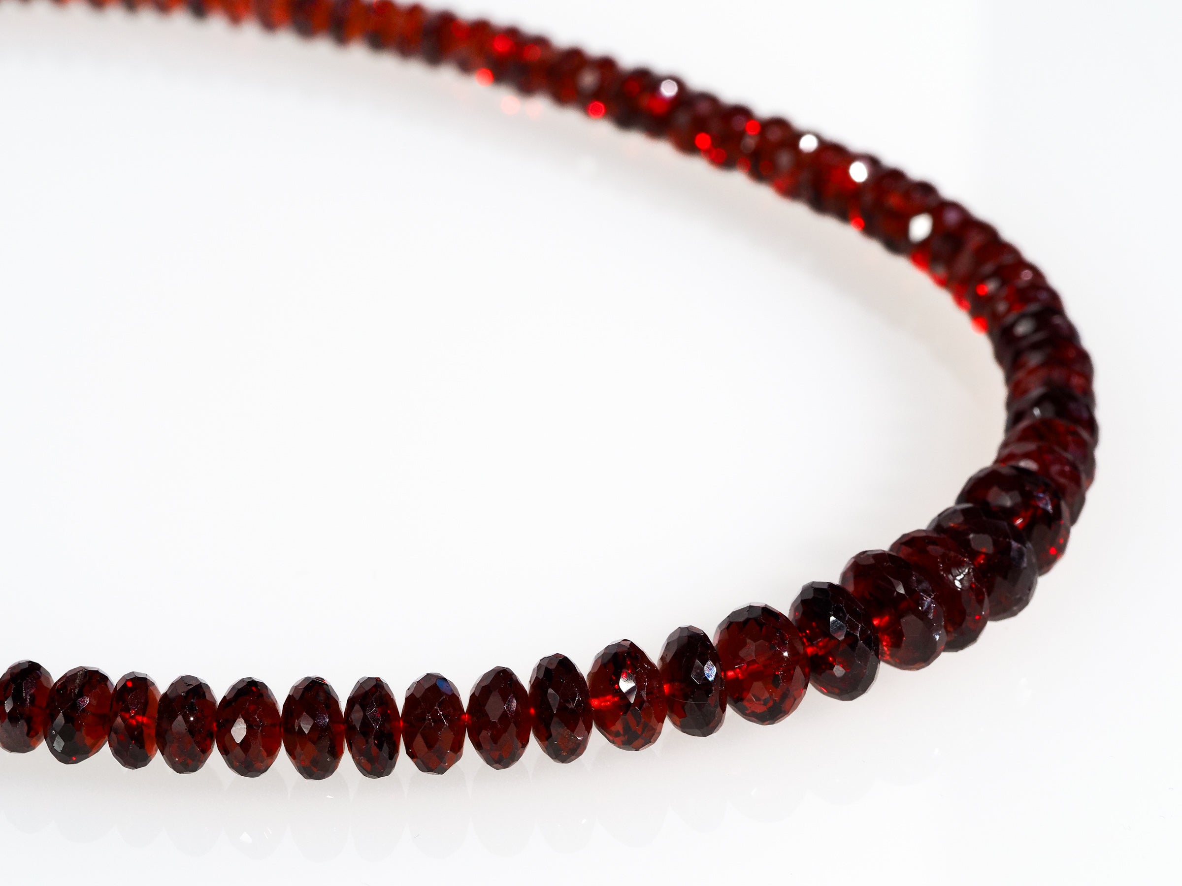 Granat Kette Mosambik 925 Silber – tiefrot & selten