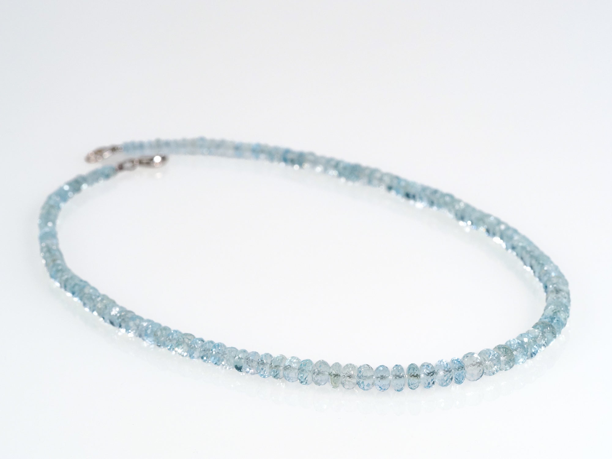 Aquamarine necklace silver aquamarine necklace blue beryl necklace aquamarine natural gemstone aquamarine beads necklace clear silver AAA aquamarine