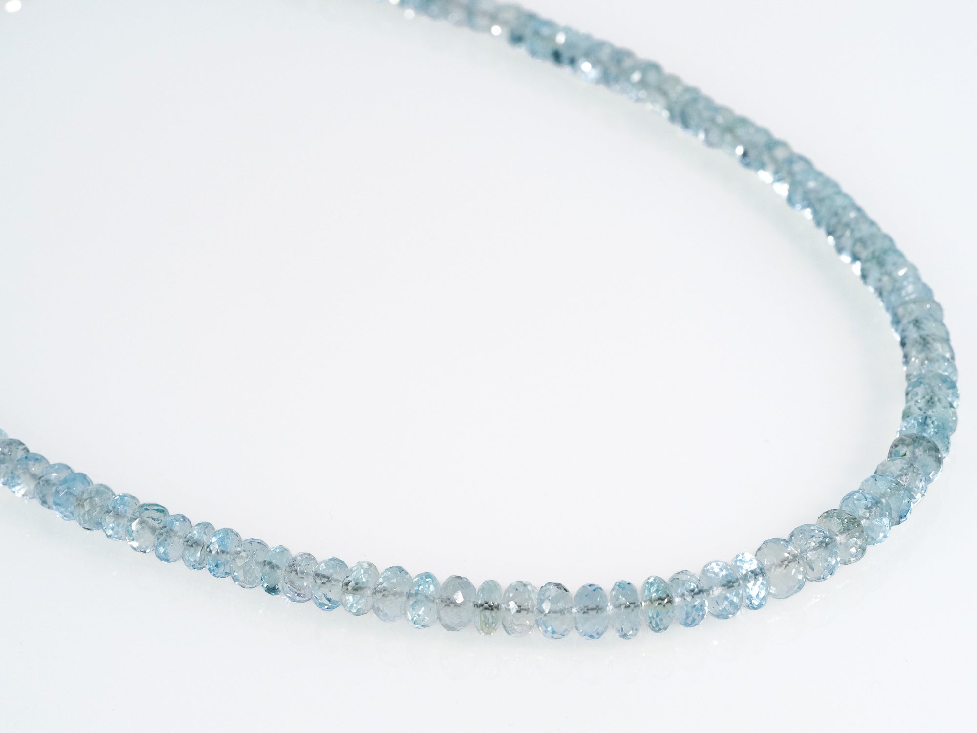 Aquamarine necklace silver aquamarine necklace blue beryl necklace aquamarine natural gemstone aquamarine beads necklace clear silver AAA aquamarine