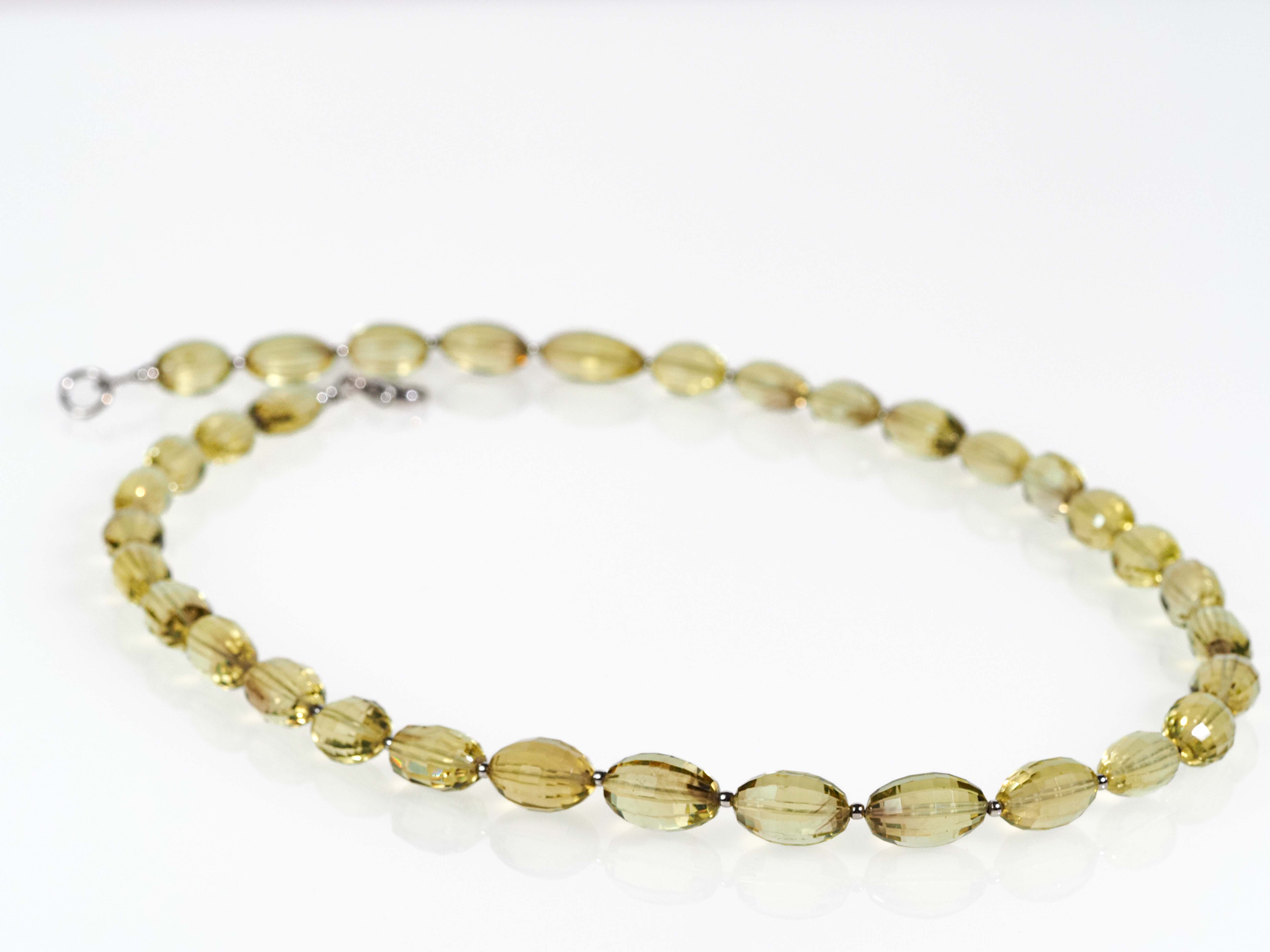 Citrin Edelsteinkette facettiert – Lemonquarz - elstardesign