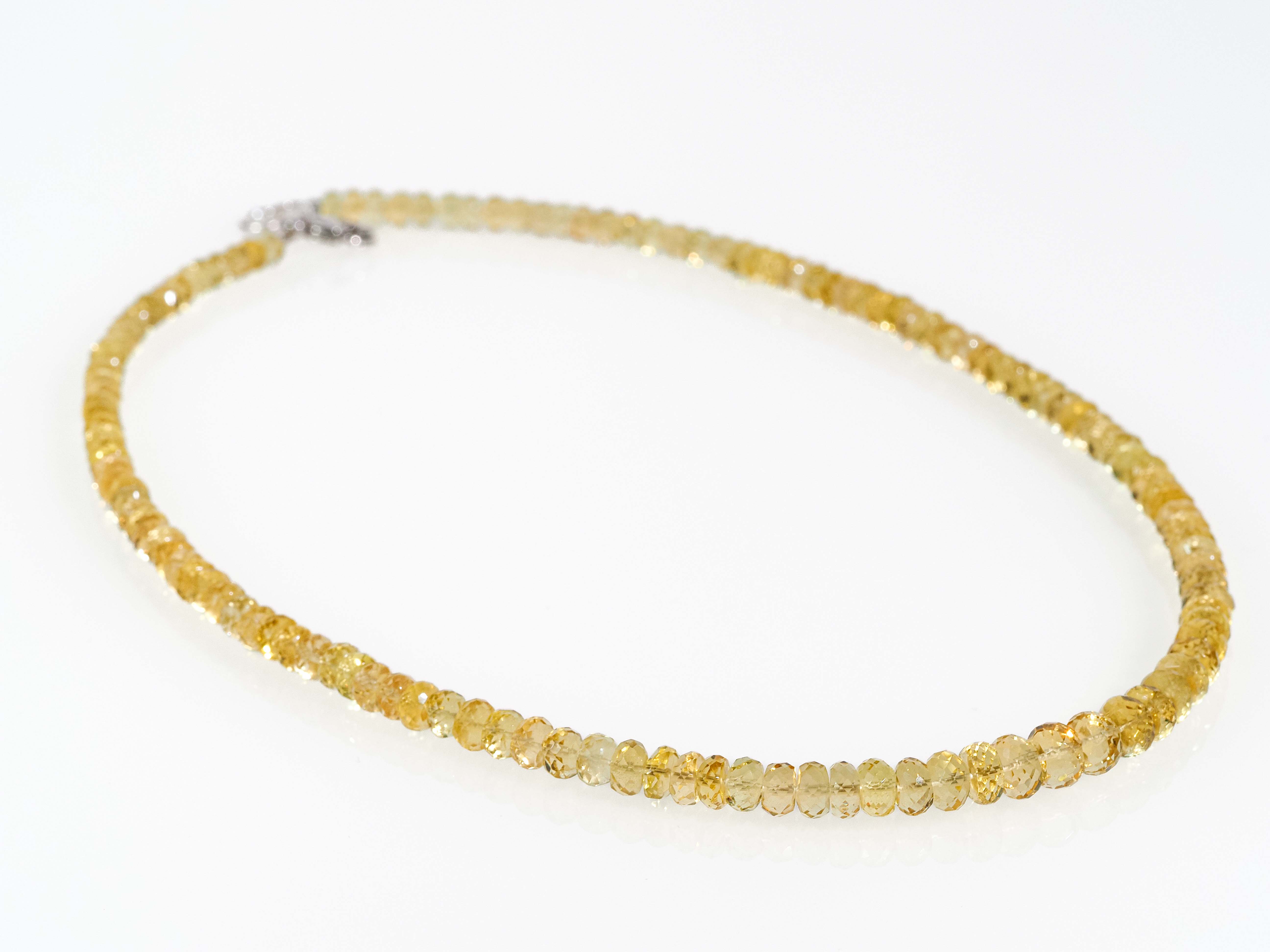 Heliodor Kette 100% Natürlich 108ct gelb Edelsteinkette - elstardesign