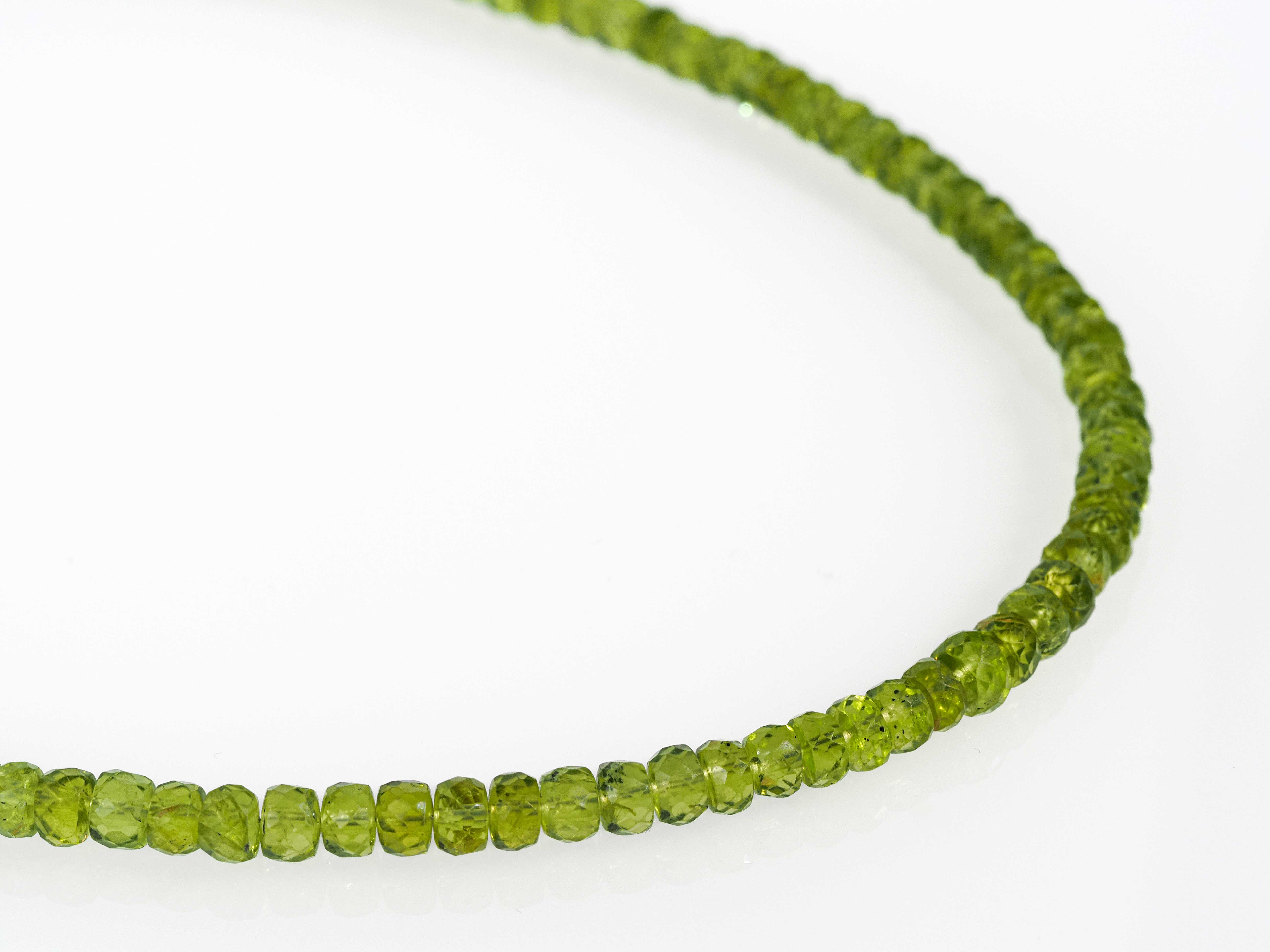 Peridot Kette grün 42,5cm plus 5cm Sterling Silber - elstardesign