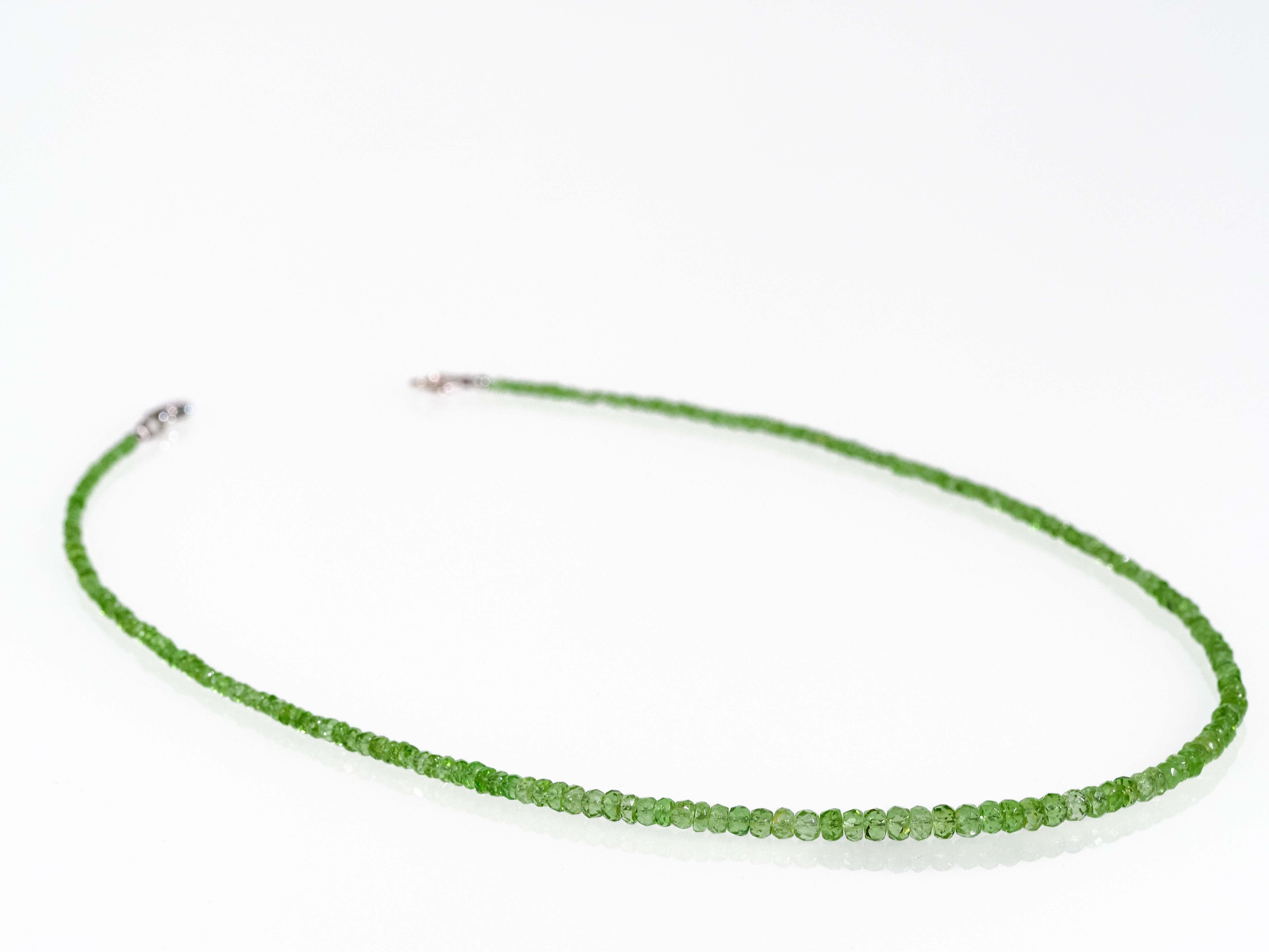 Tsavorite necklace green garnet 41cm sterling silver