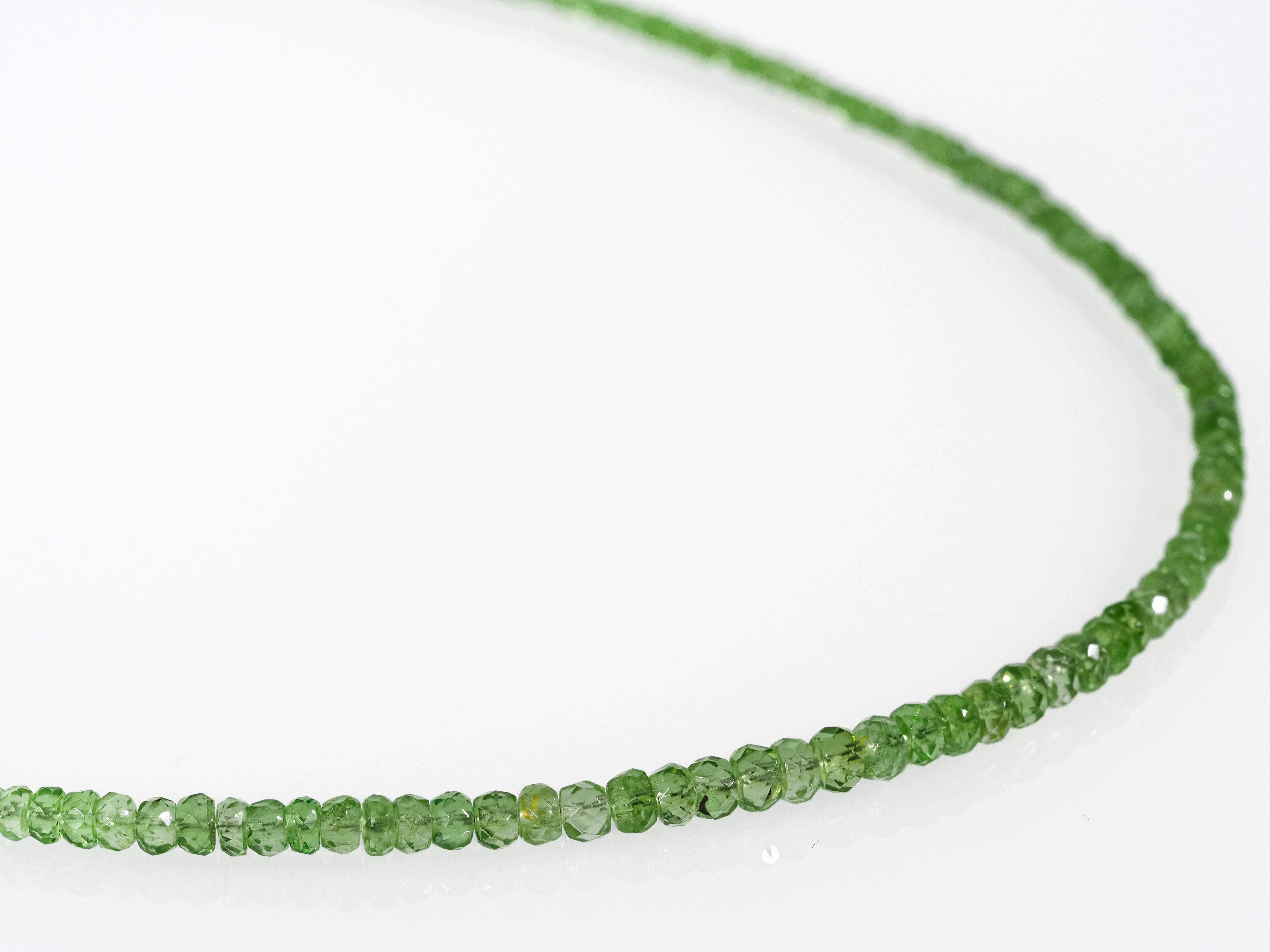 Tsavorite necklace green garnet 41cm sterling silver
