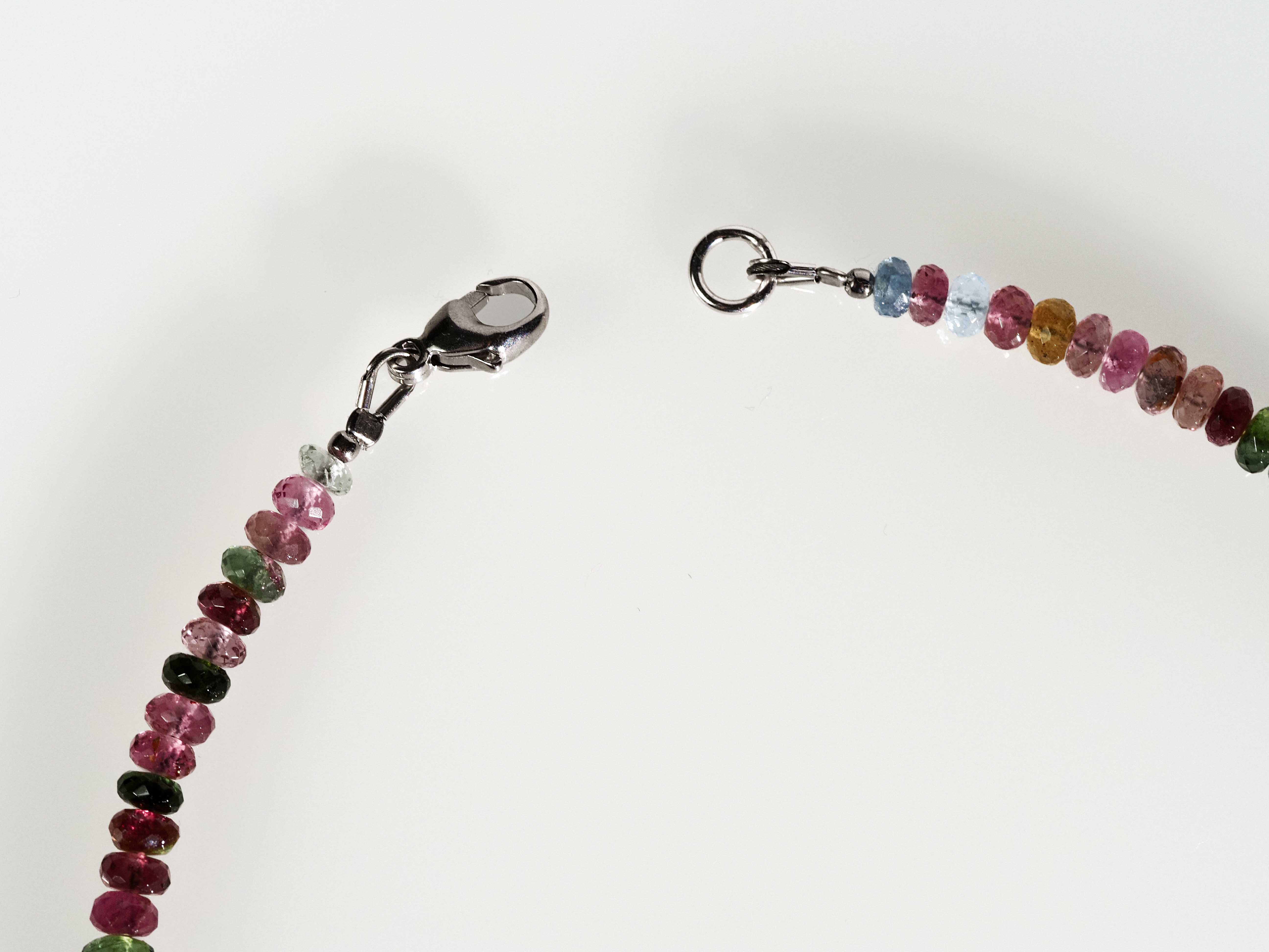 Turmalin Halskette Multicolor Edelstein Collier Unikat - elstardesign
