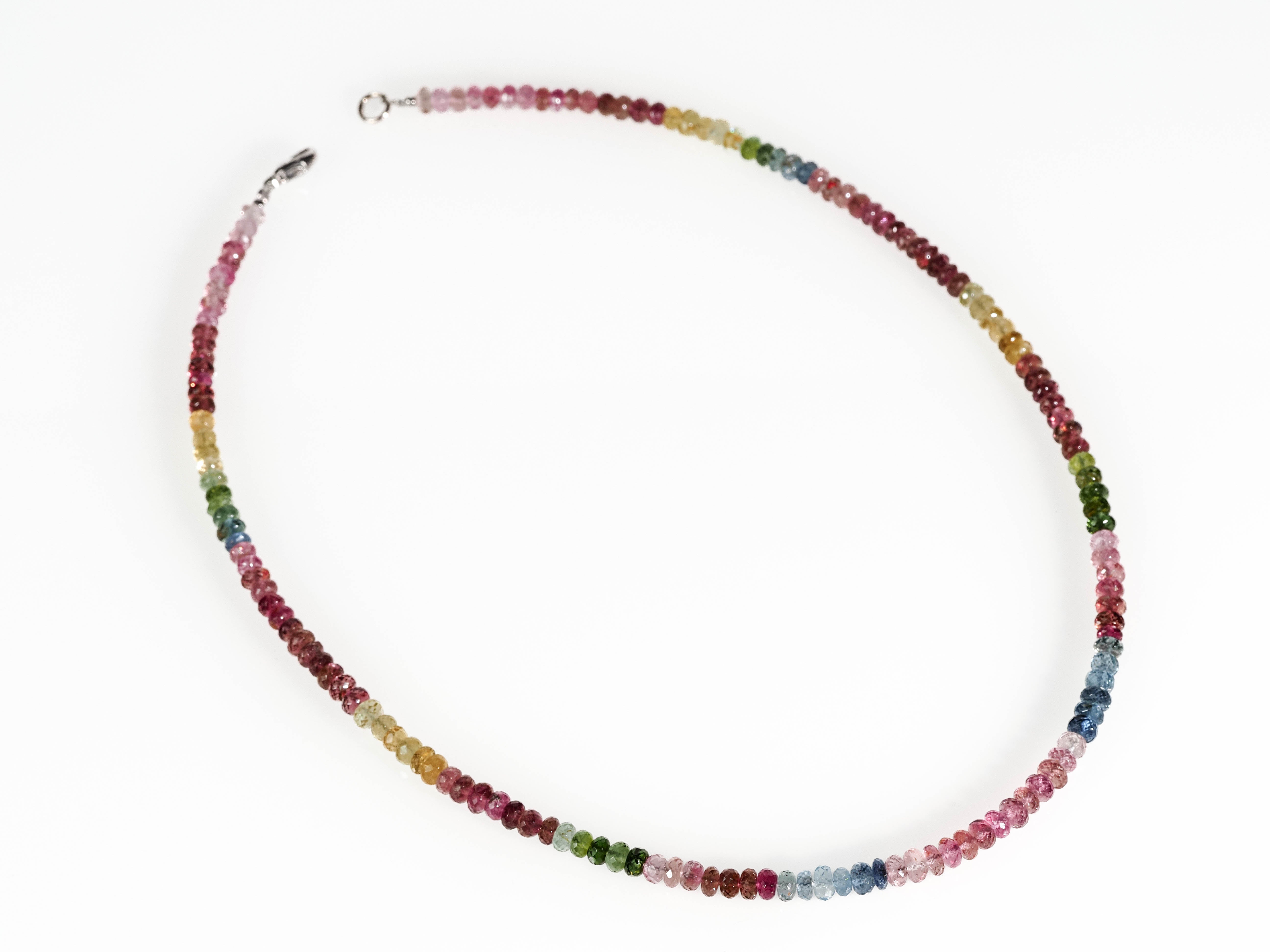 Multicolor Turmalin Halskette facettiert 46 cm lang - elstardesign