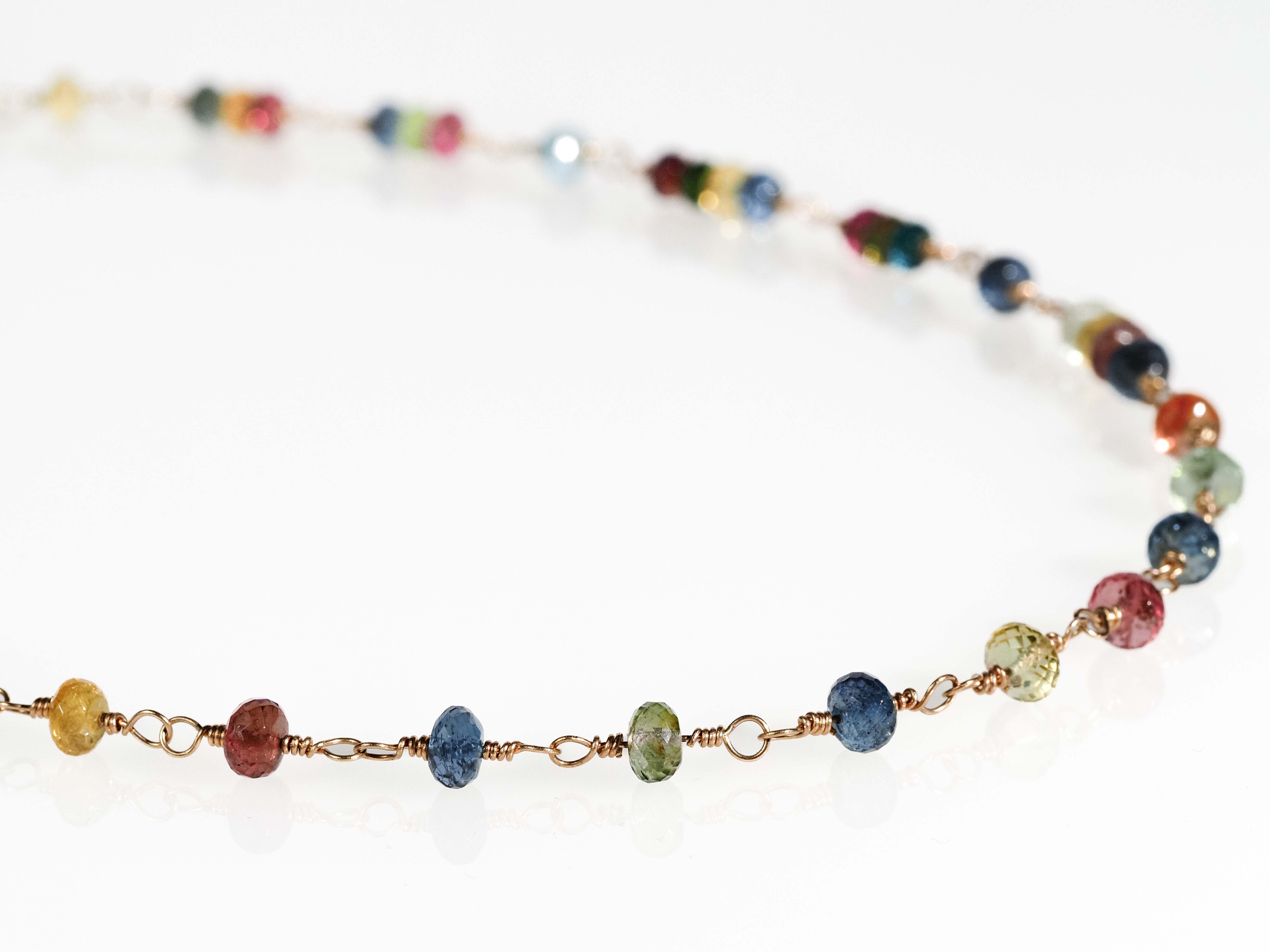 Tourmaline necklace Tourmaline colored solid 9kt gold
