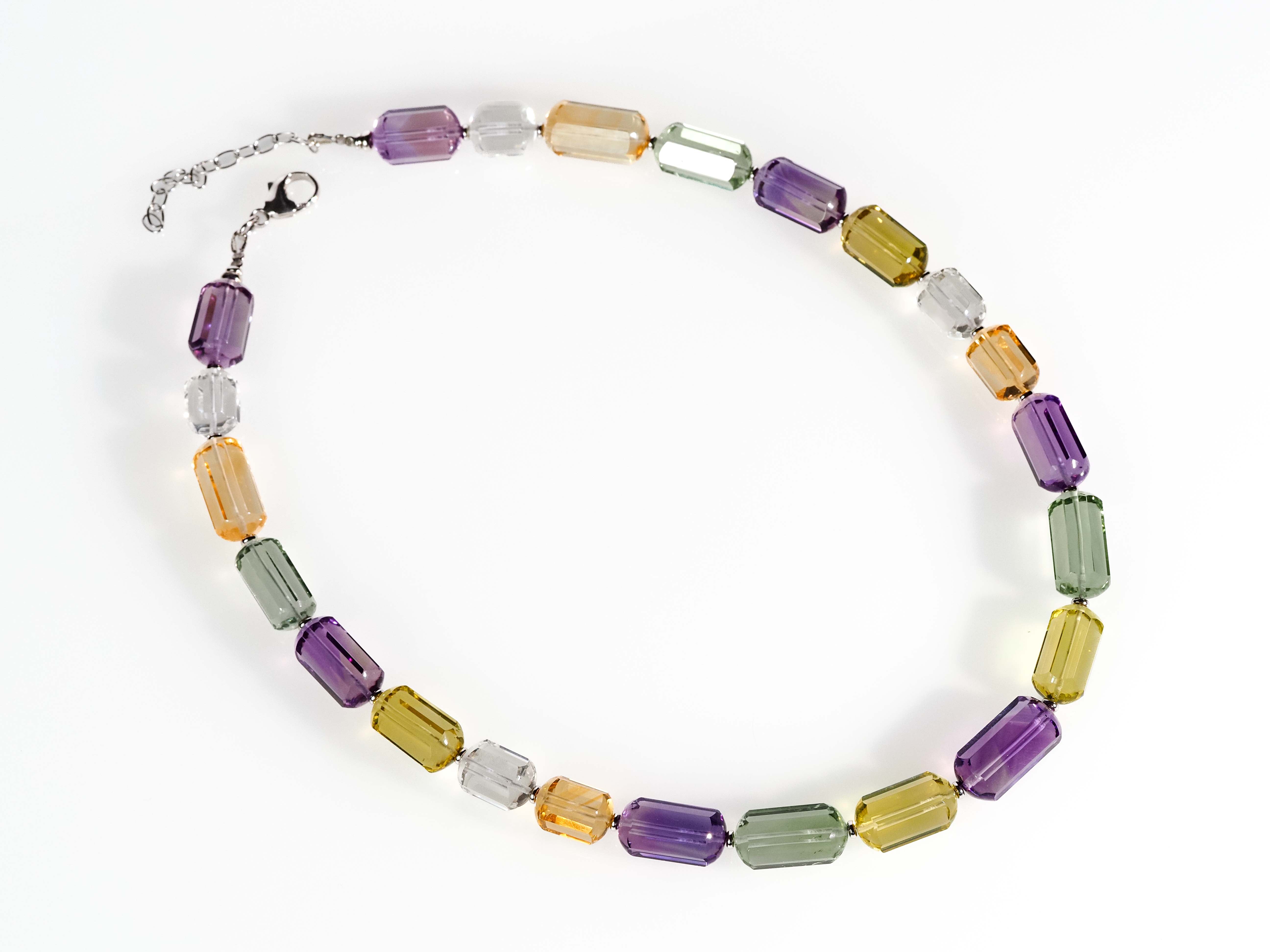 Colorful gemstone necklace - flawless necklace made from AAA natural stones