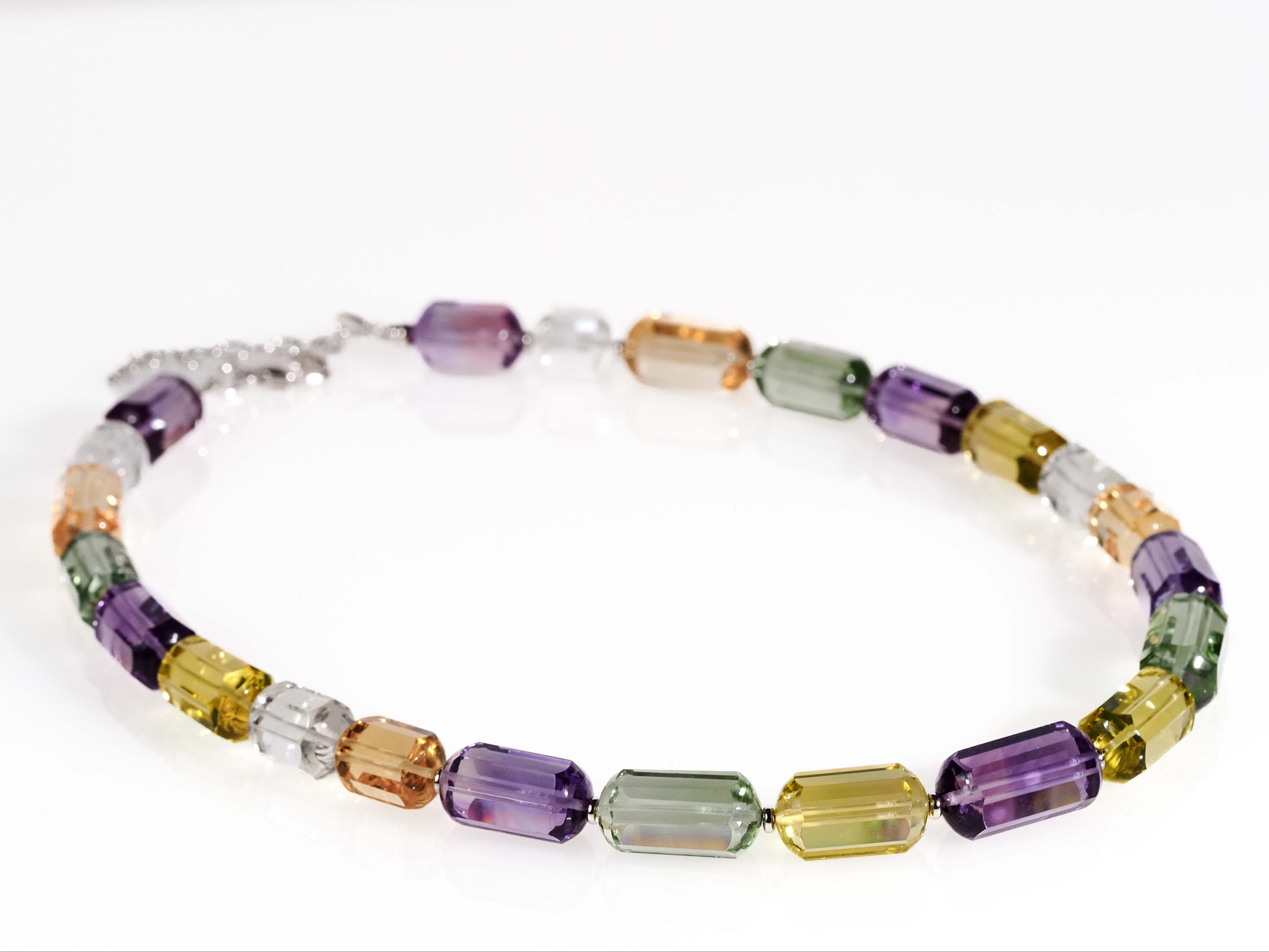 Colorful gemstone necklace - flawless necklace made from AAA natural stones