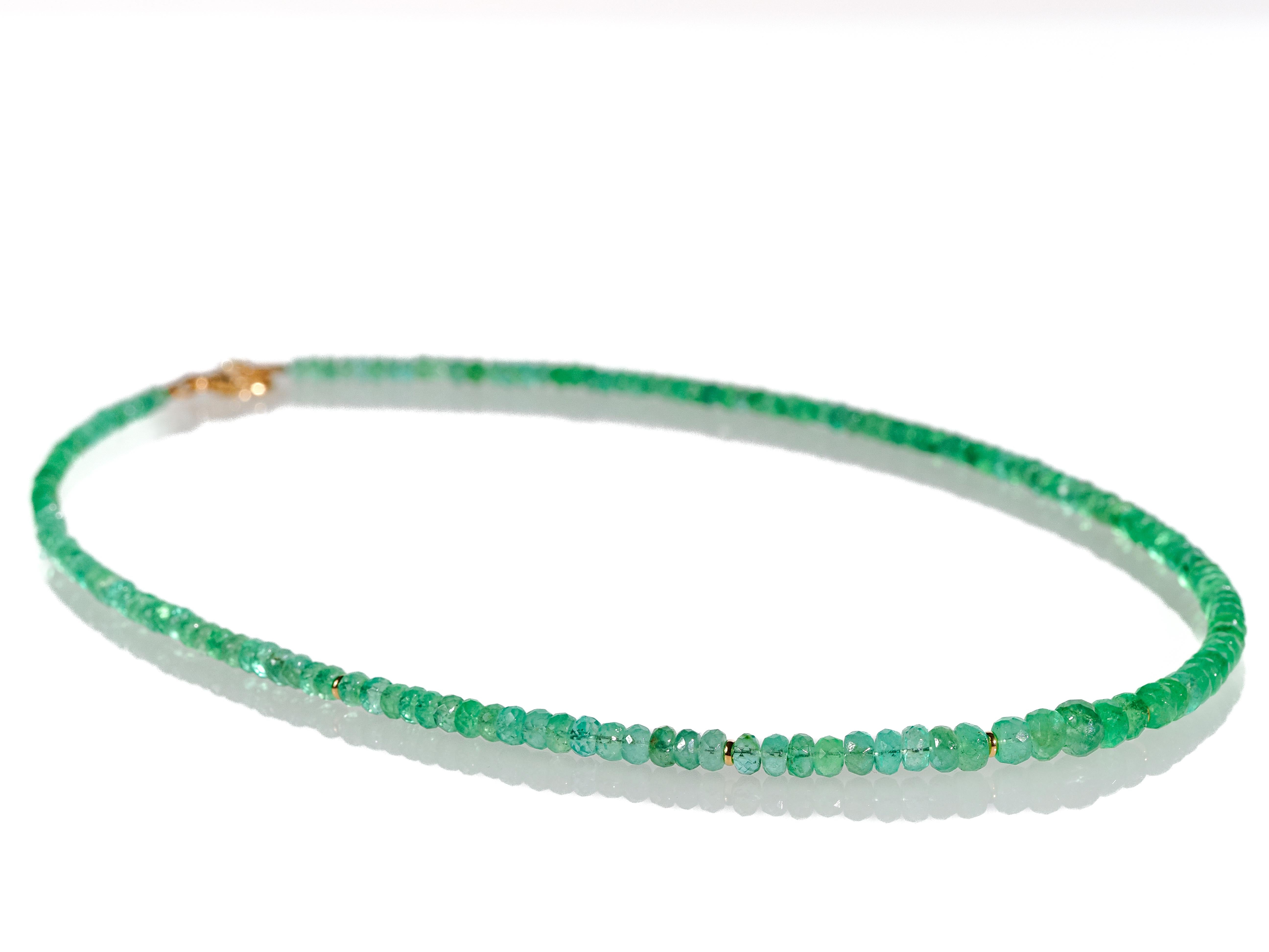 Smaragd Kette Kolumbien 14 Karat Gold Verschluss - elstardesign