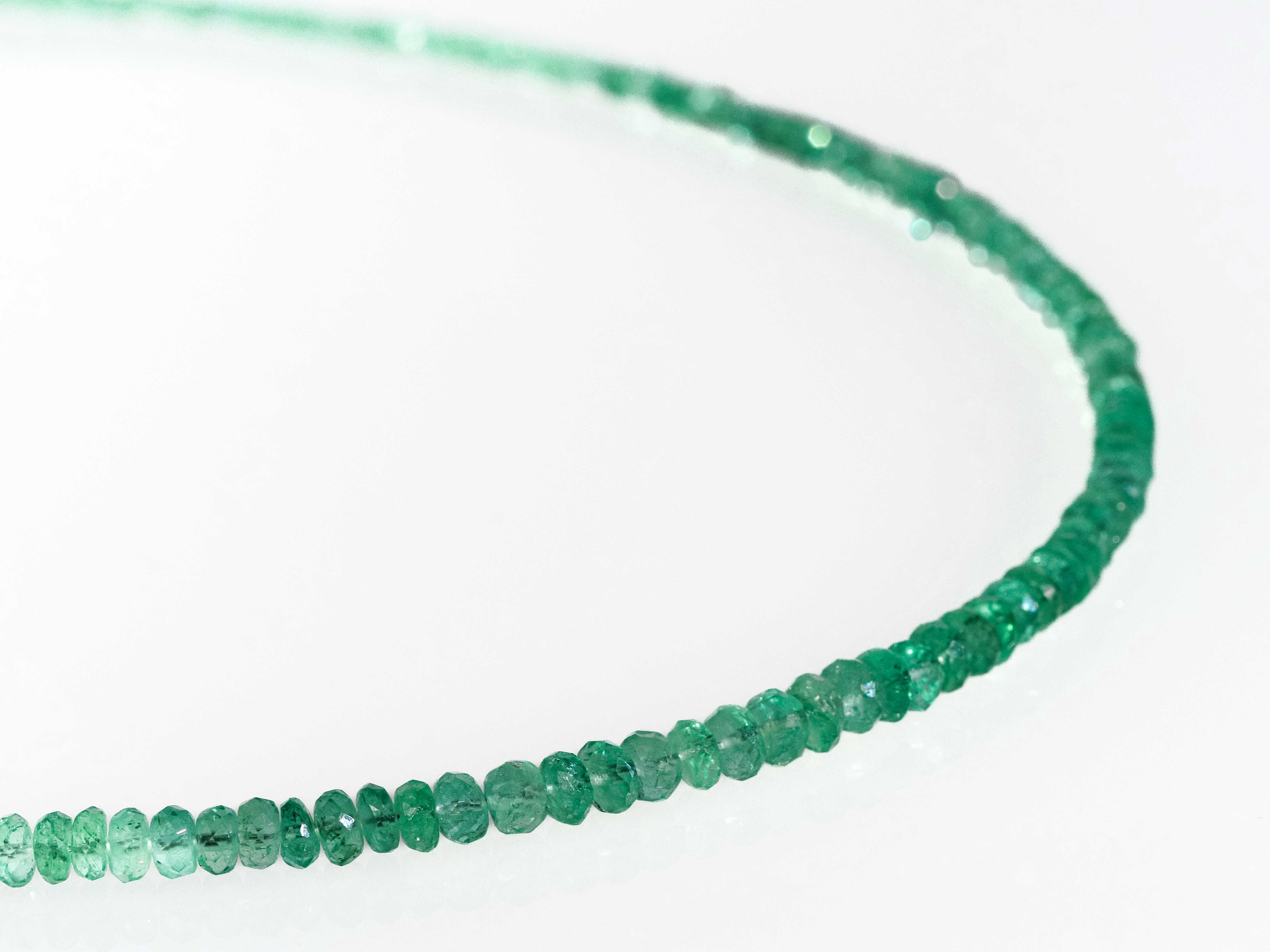 Green emerald necklace 925 silver Africa natural emerald Ethiopia genuine gemstone necklace