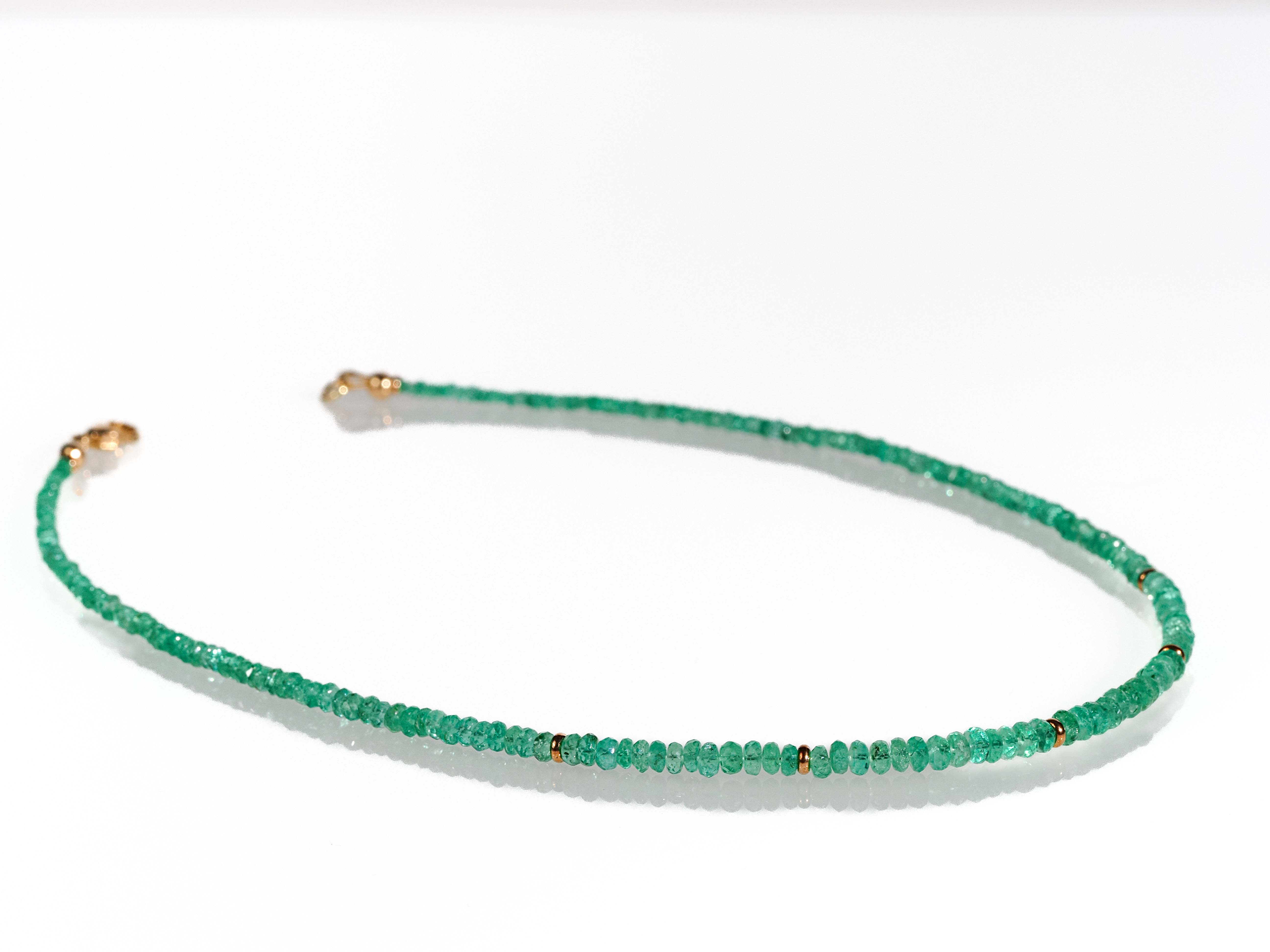 Emerald necklace Colombia 9 carat gold clasp