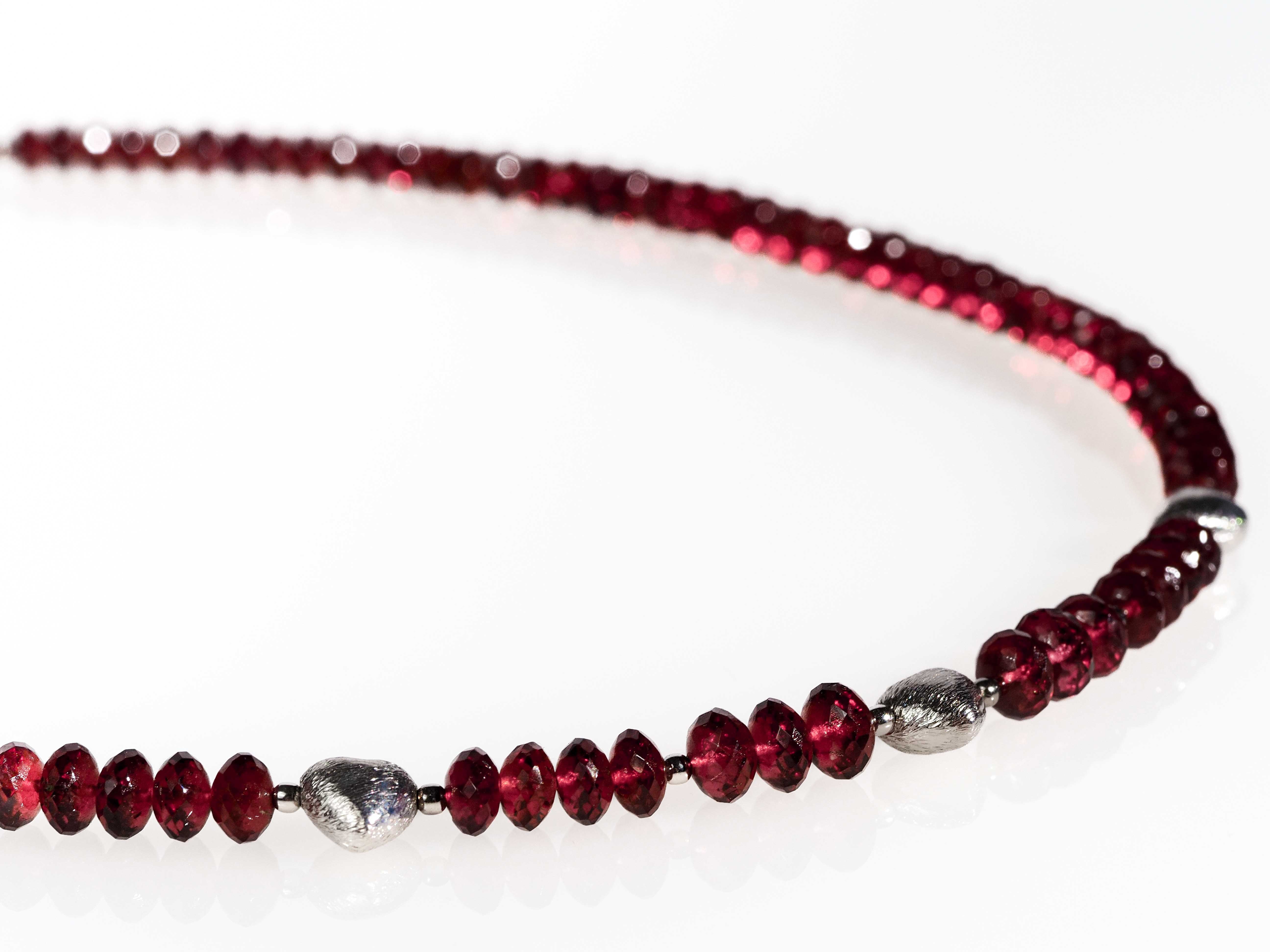 Mosambik Granat Halskette rotes Edelstein Herz Collier - elstardesign