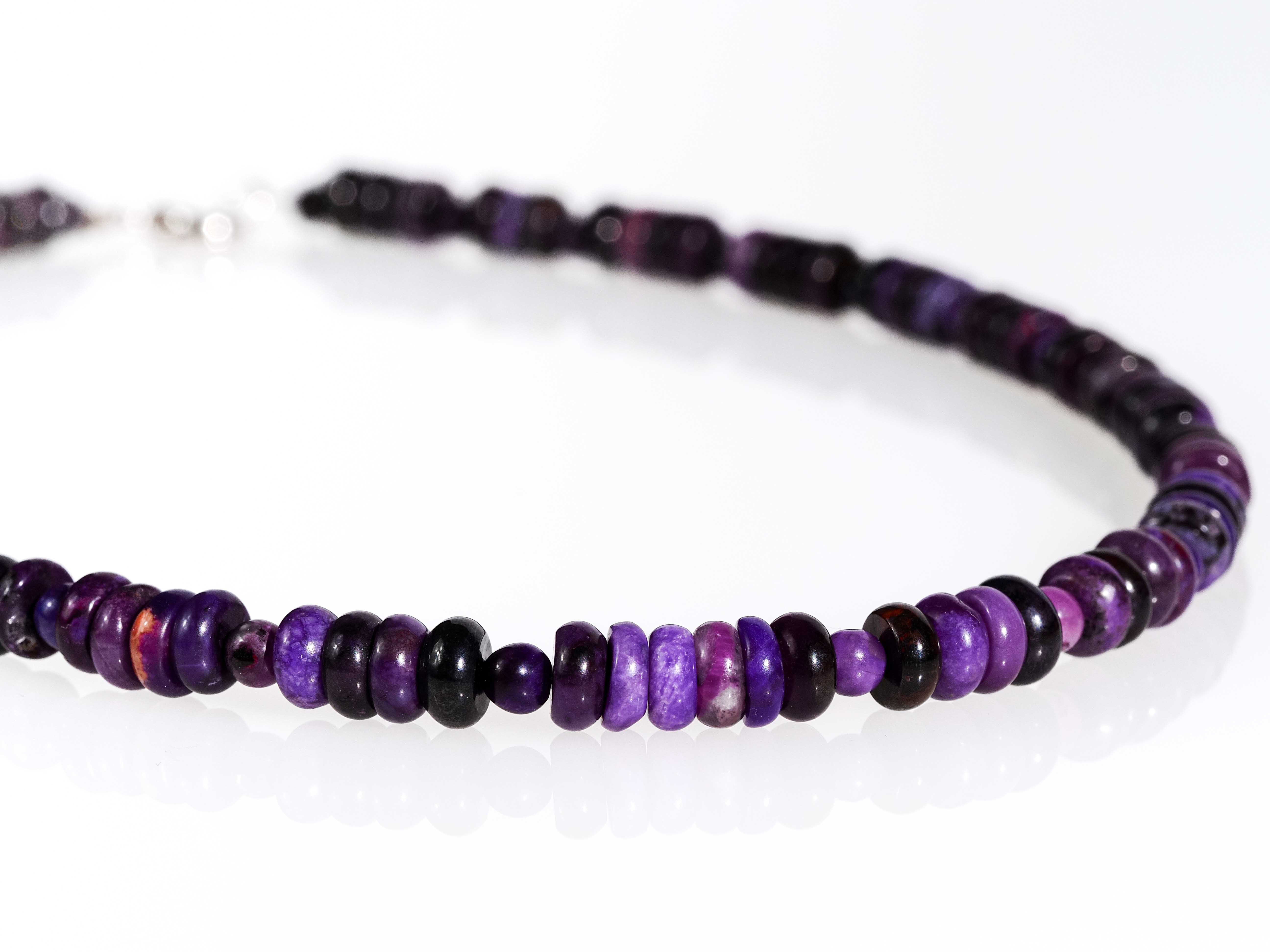 Fantastic genuine sugilite gemstone necklace - rare natural quality from South Africa