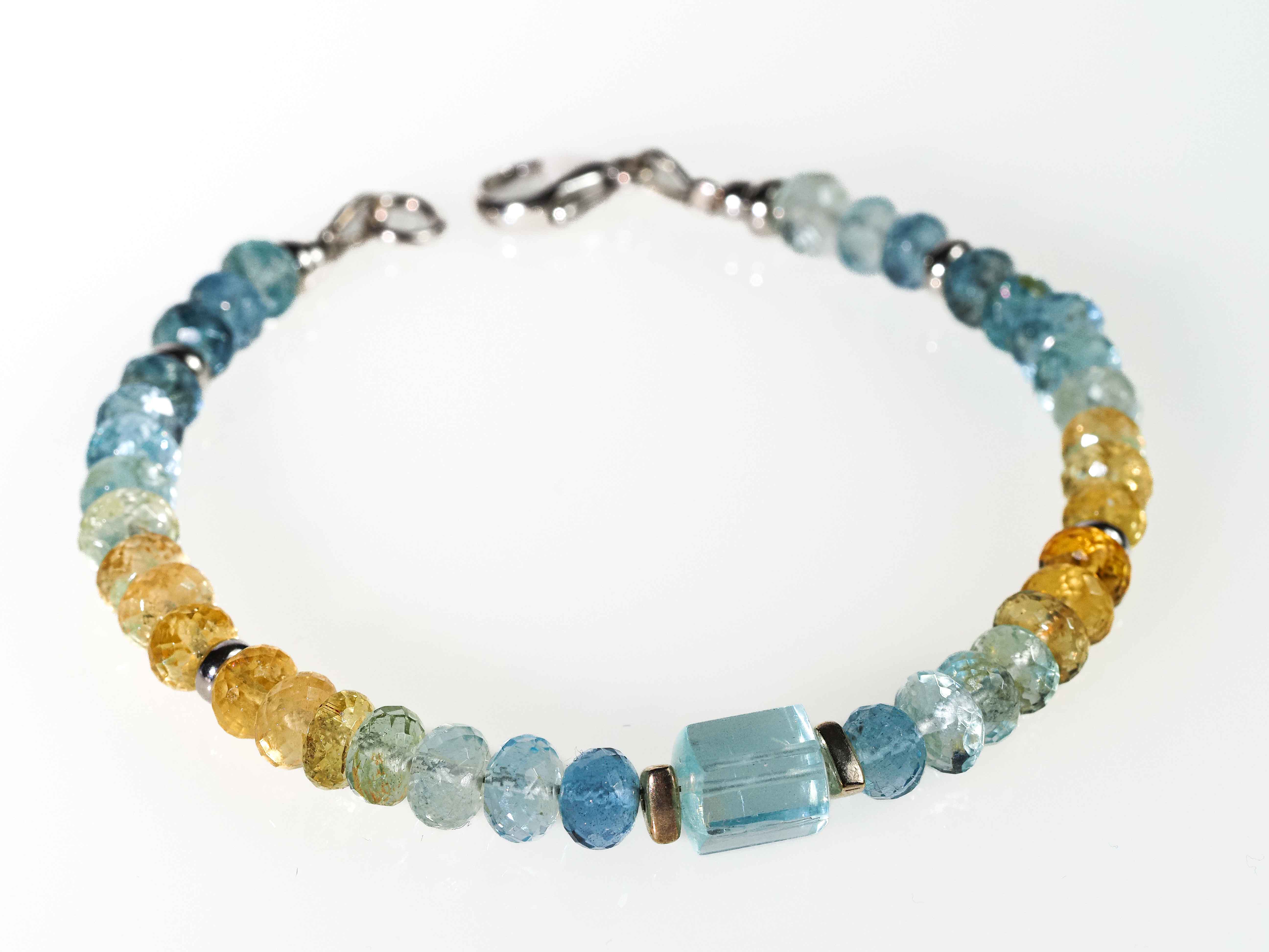 Aquamarin Armband mit Heliodor & Morganit - elstardesign