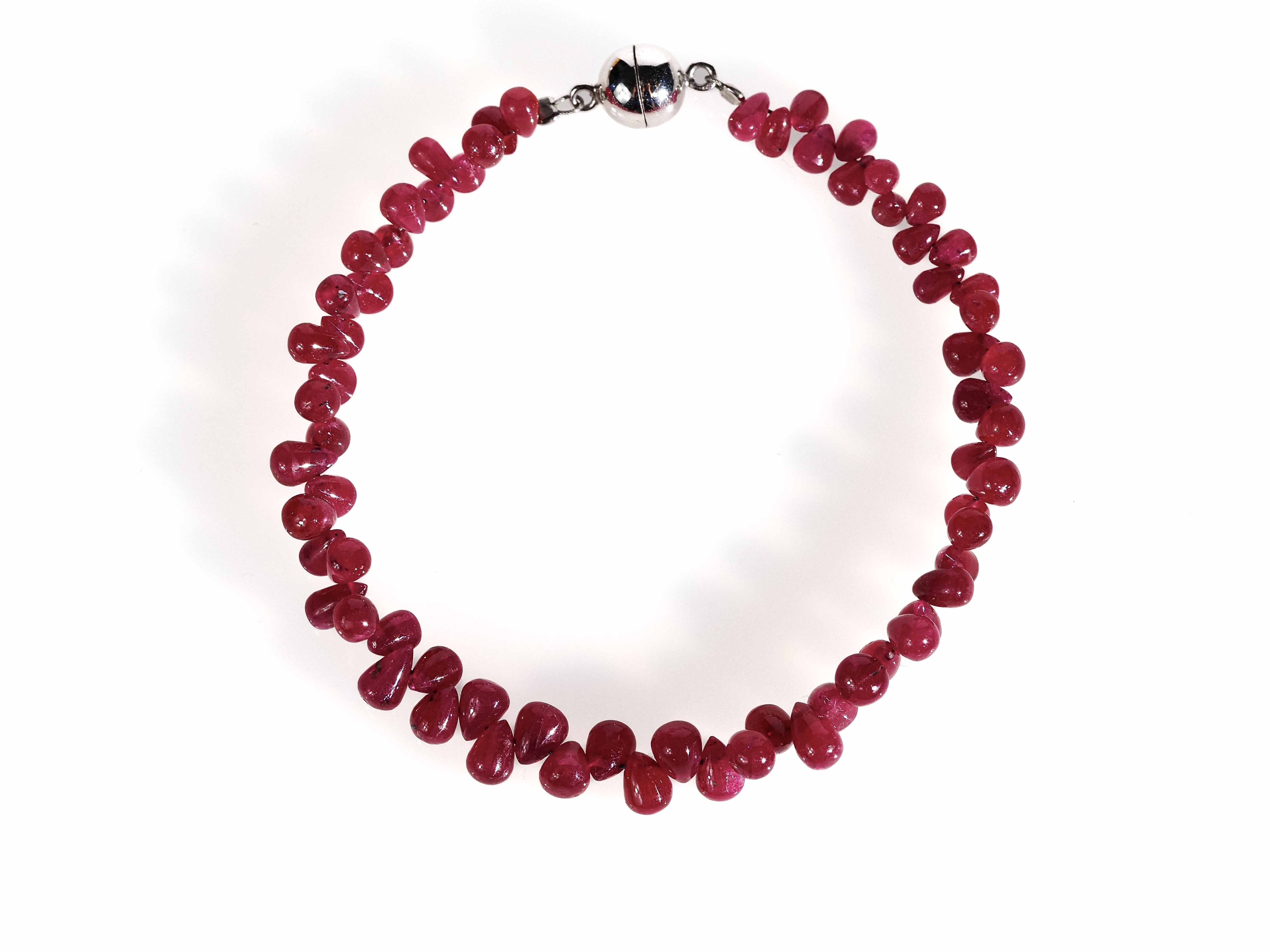 Rubin Edelstein Armband Tropfenform & Magnetverschluss