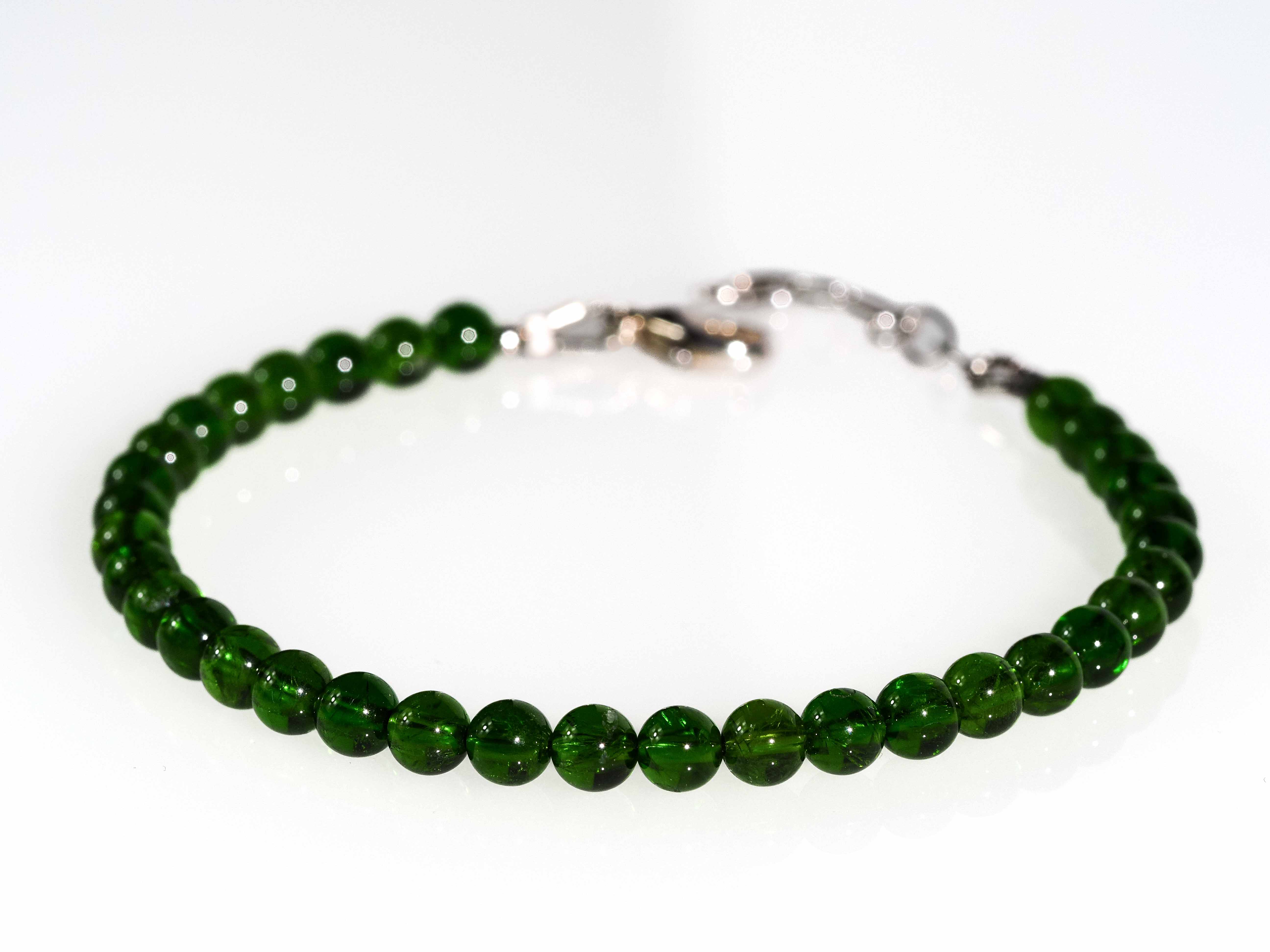 Chrome diopside bracelet green gemstone bracelet 17 - 20cm