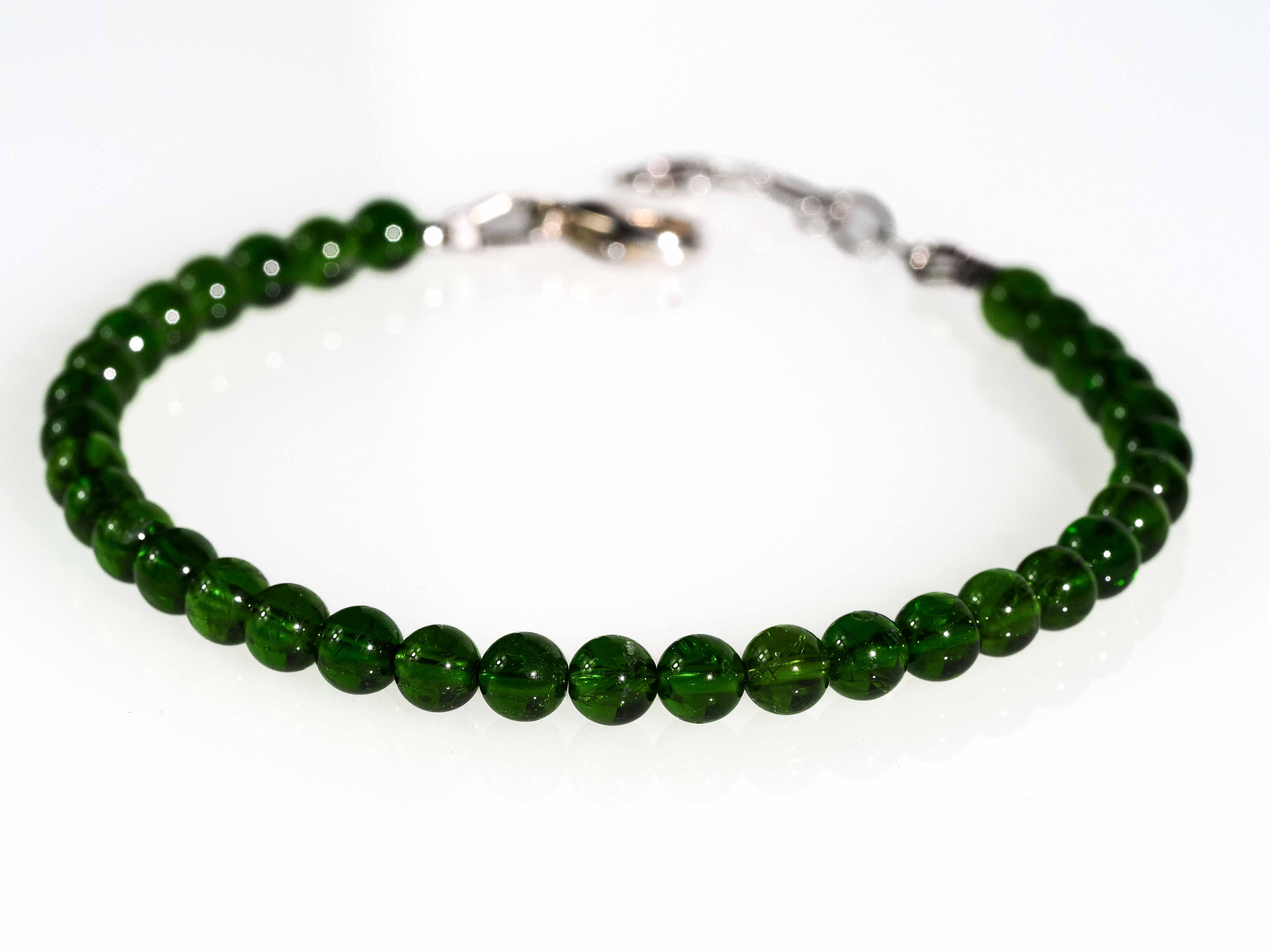 Chrome diopside bracelet green gemstone bracelet 17 - 20cm