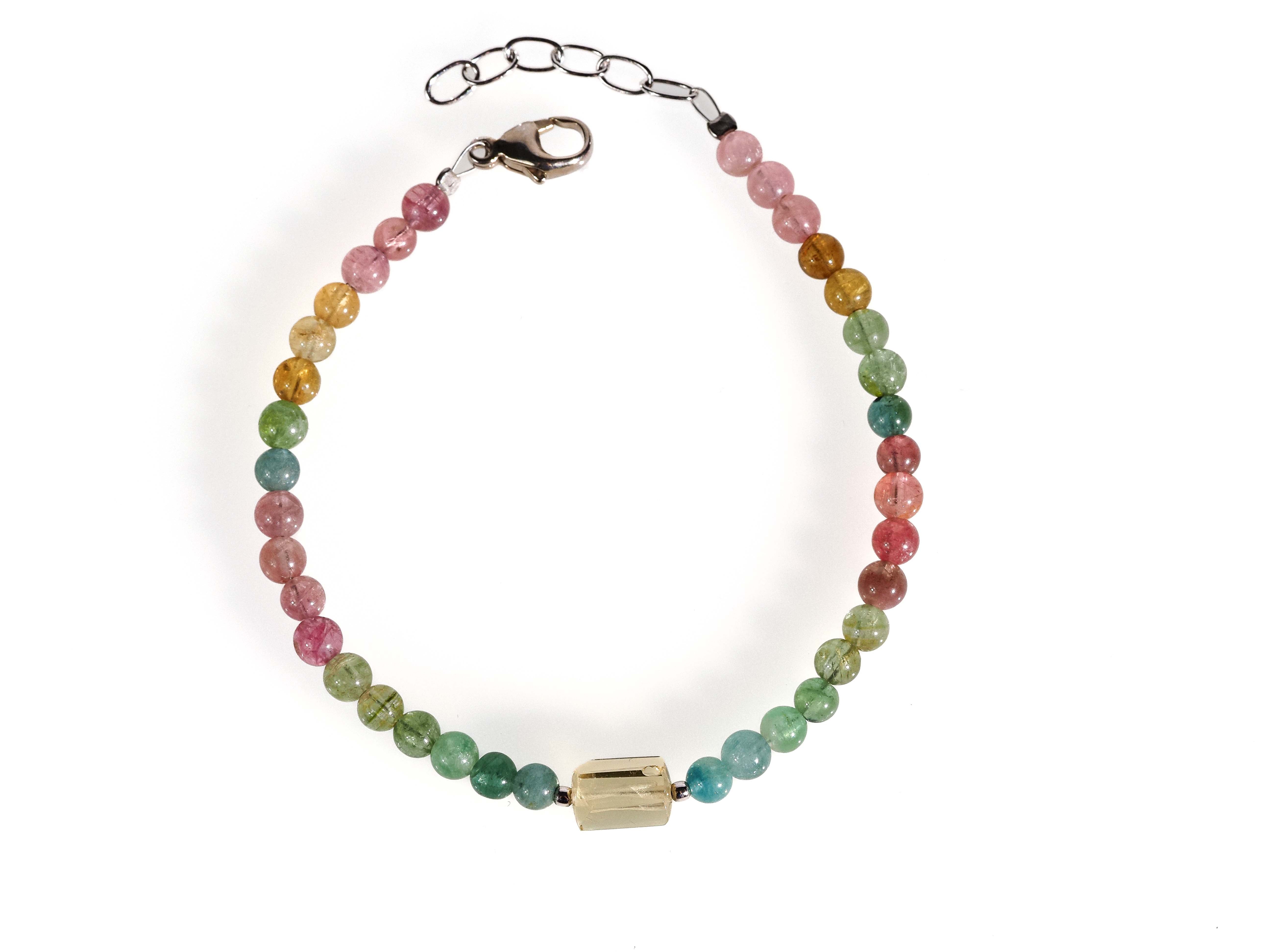 Turmalin Armband multicolor Heliodor 925er Silber - elstardesign