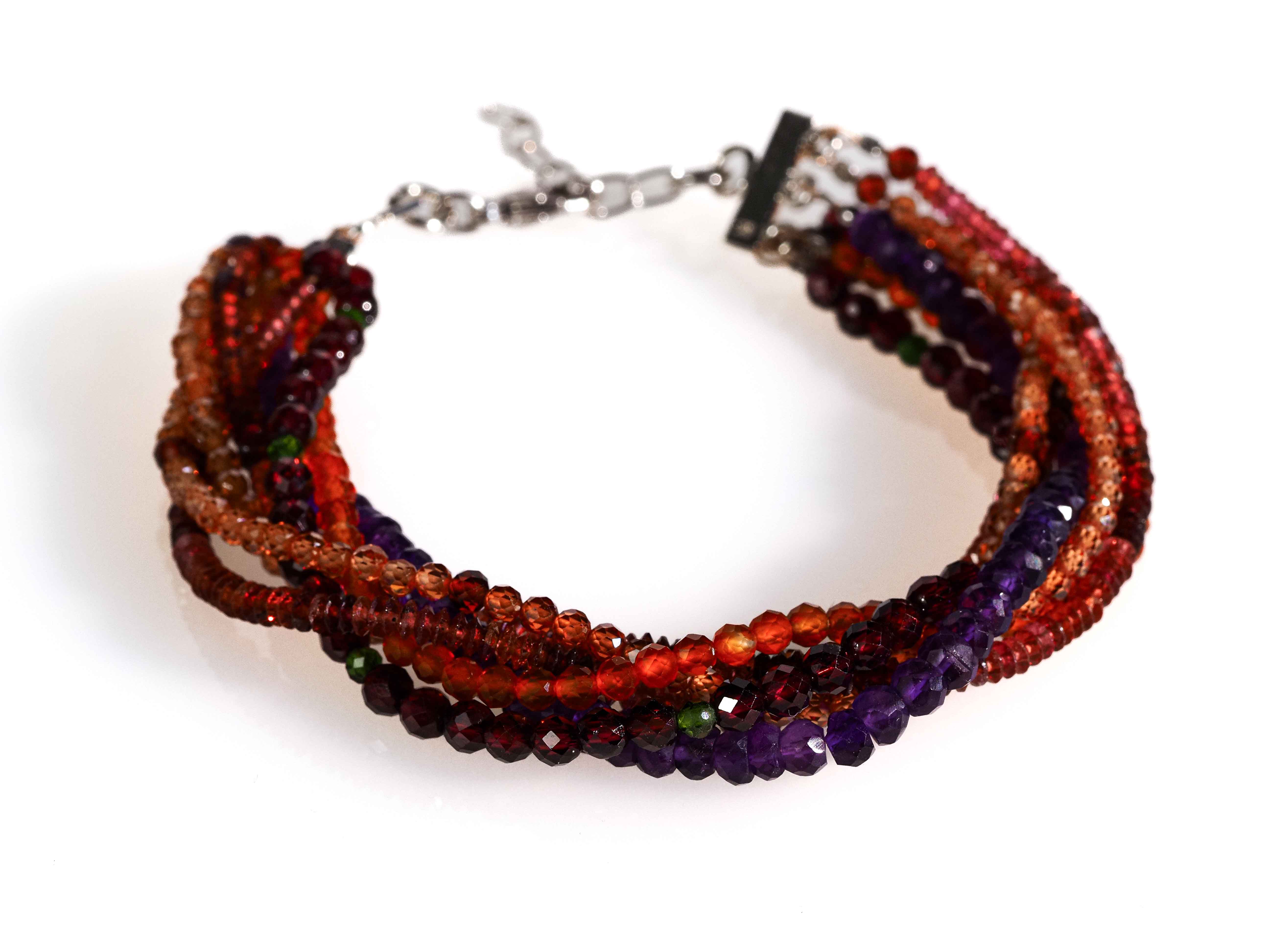 Armband Granat mehrreihig 925er Silber - elstardesign