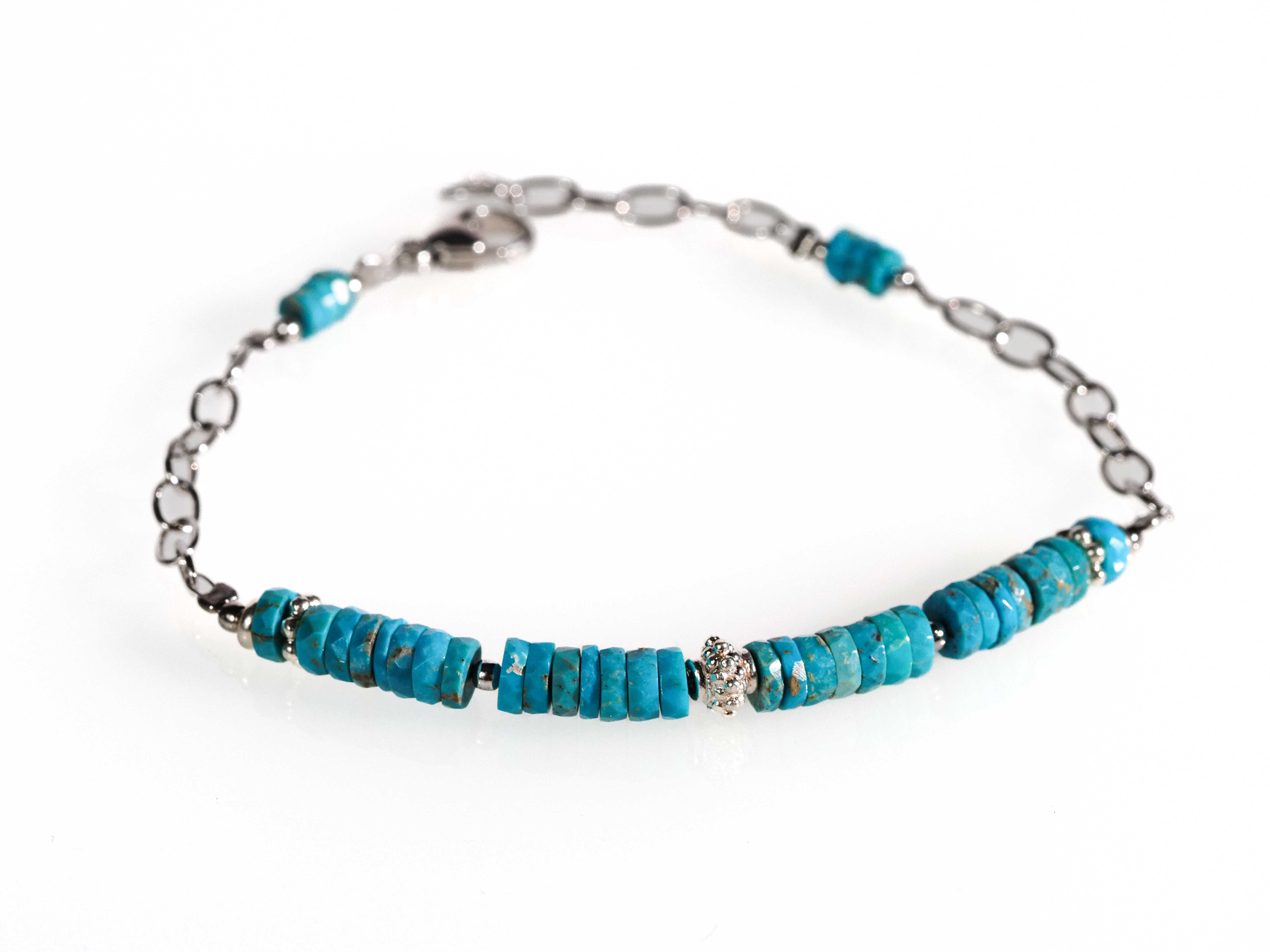 Türkis Armband Arizona – Naturstein mit 925 Silber - elstardesign