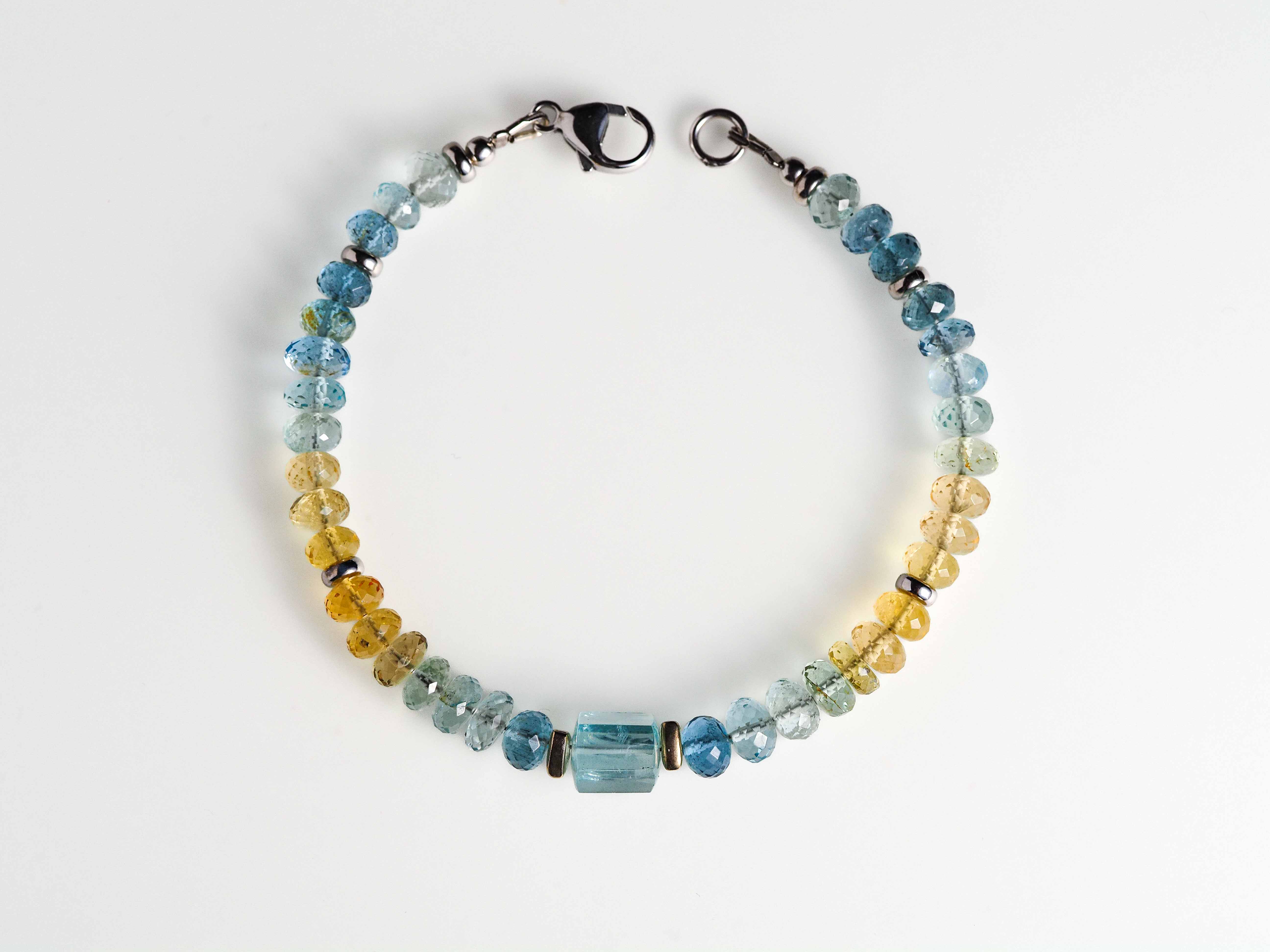 Aquamarin Armband mit Heliodor & Morganit - elstardesign