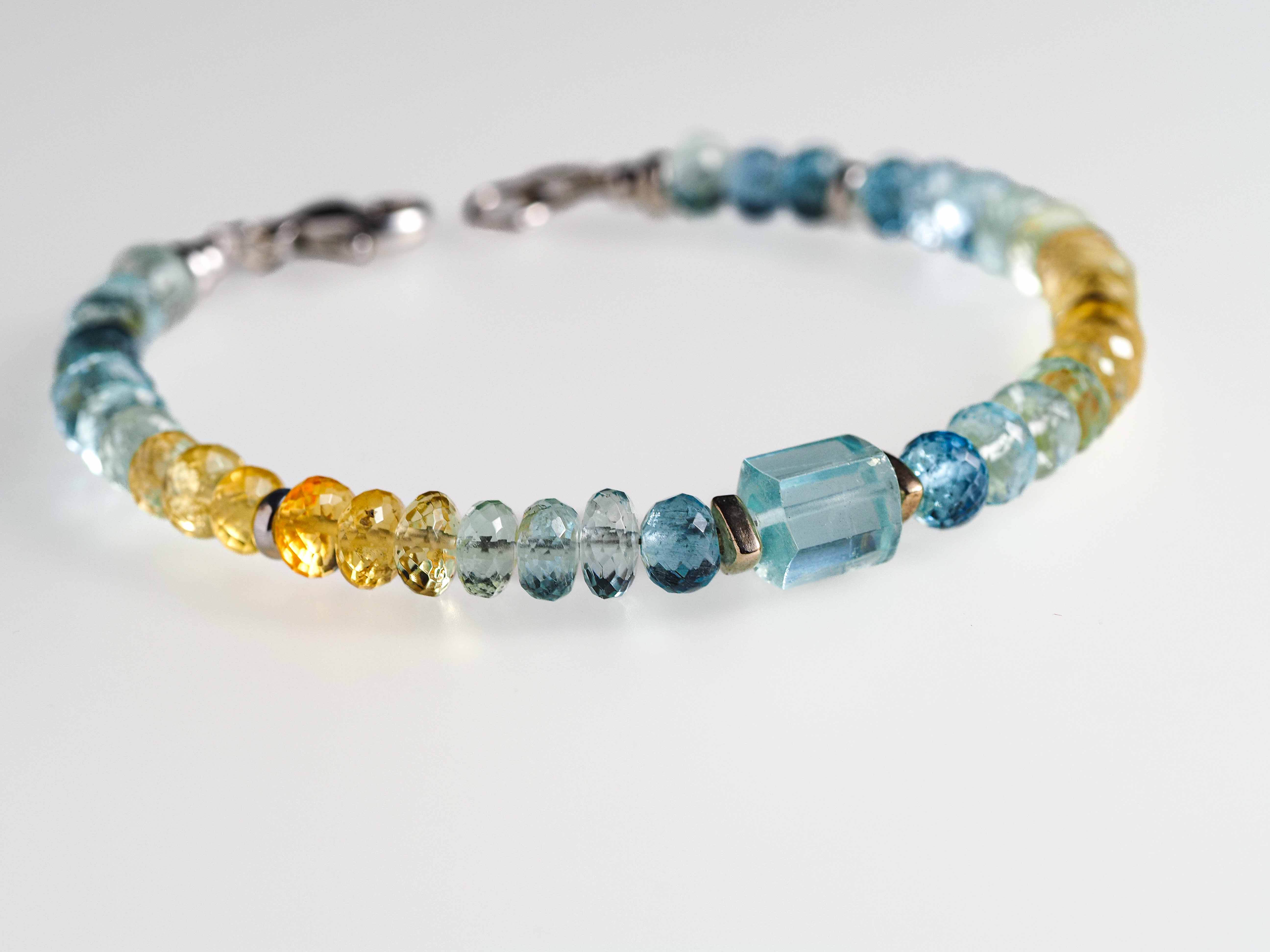 Aquamarin Armband mit Heliodor & Morganit