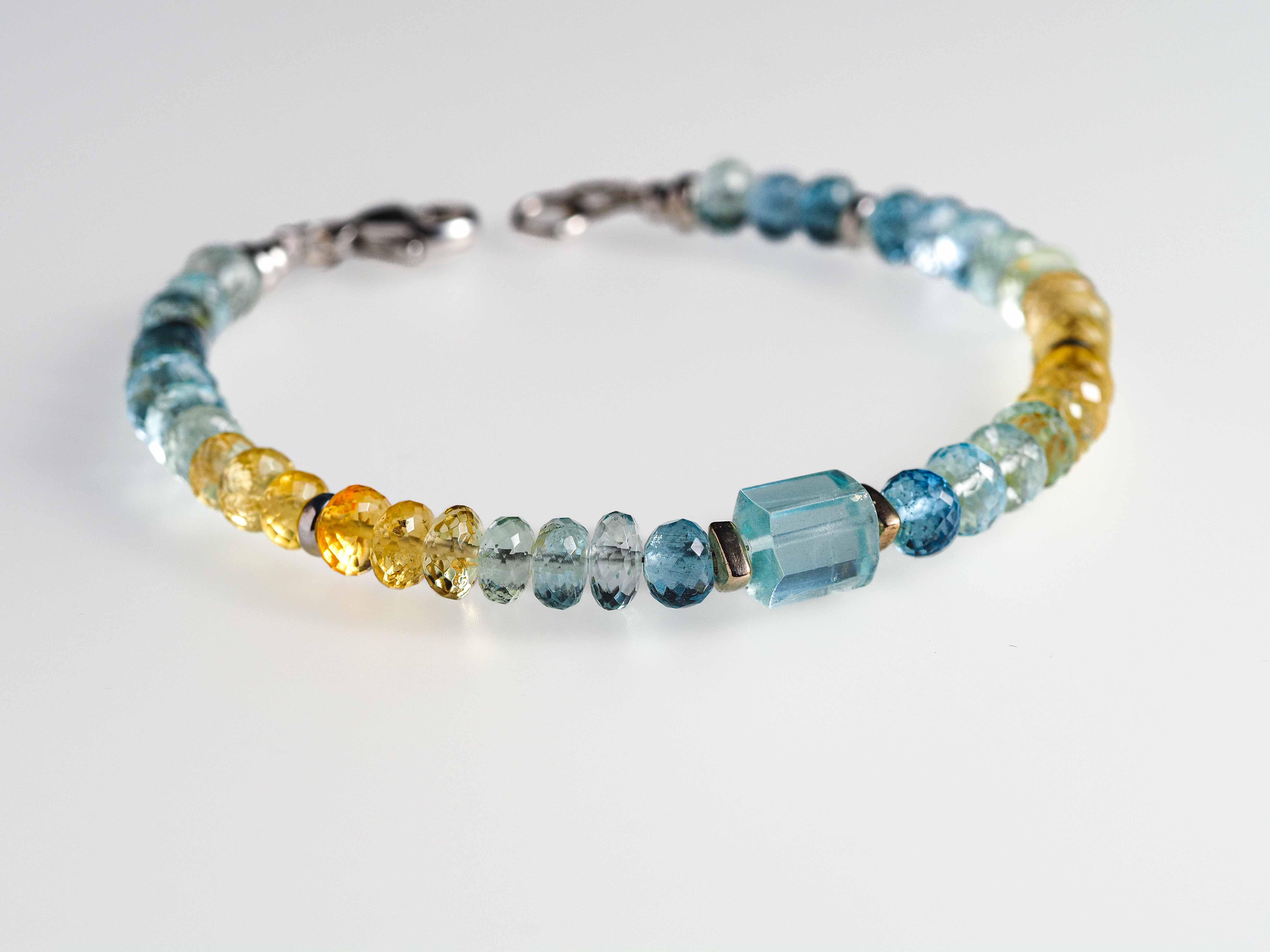 Aquamarin Armband mit Heliodor & Morganit - elstardesign