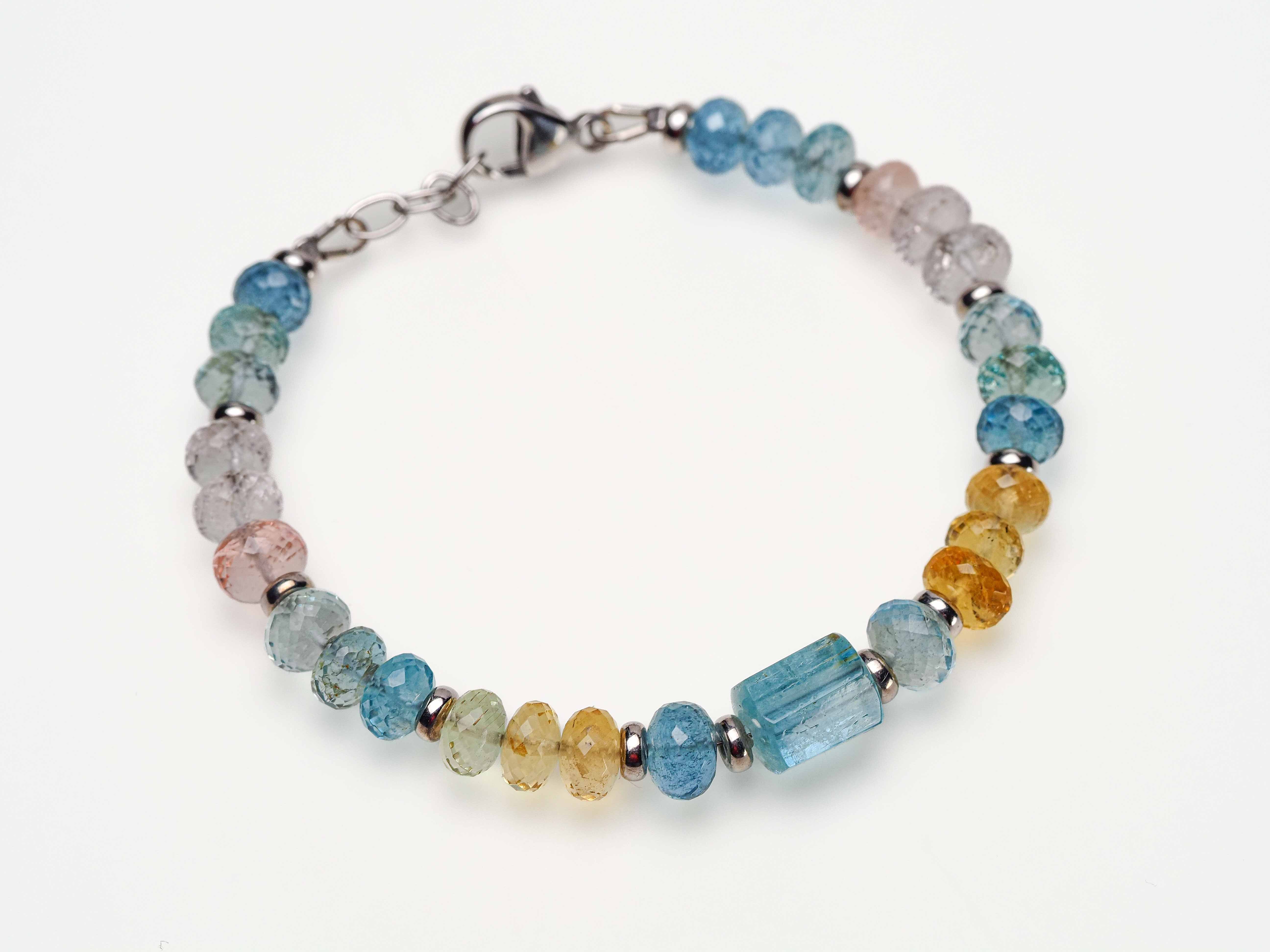 Aquamarin Armband mit Heliodor & Morganit - elstardesign
