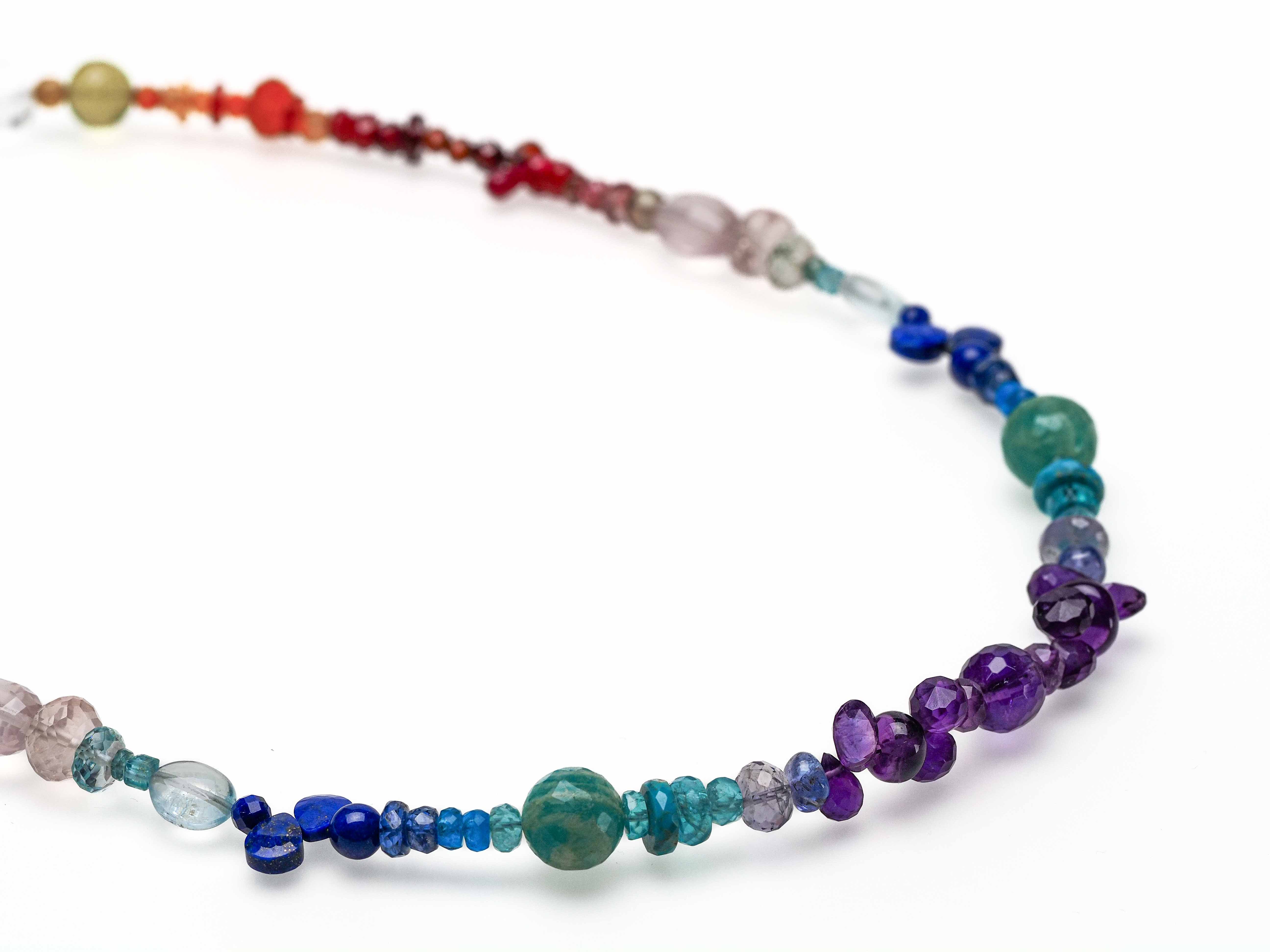 Colorful gemstone necklace length 44cm Chakra necklace
