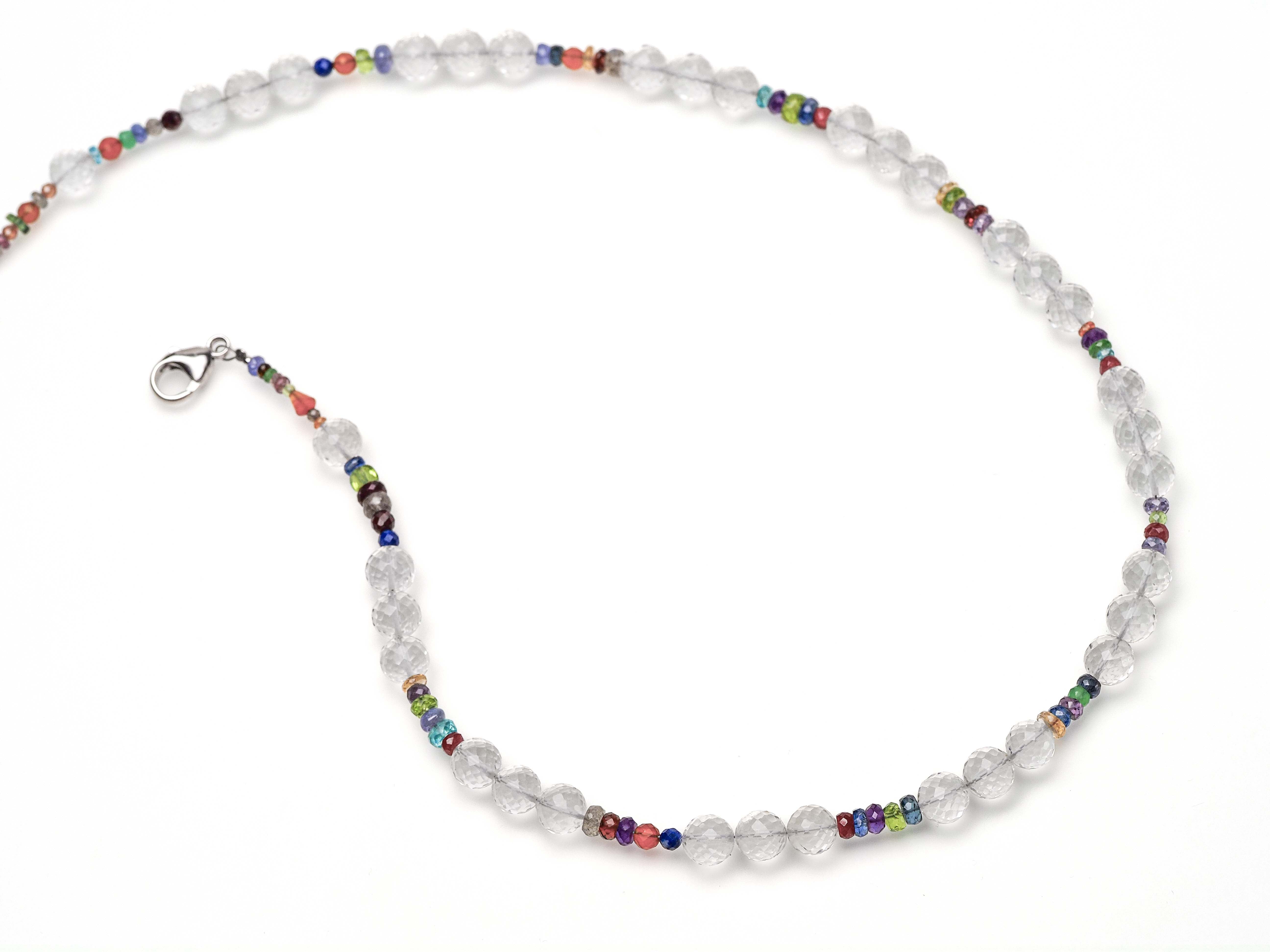 Bergkristall Kette 925er Silber bunt - elstardesign