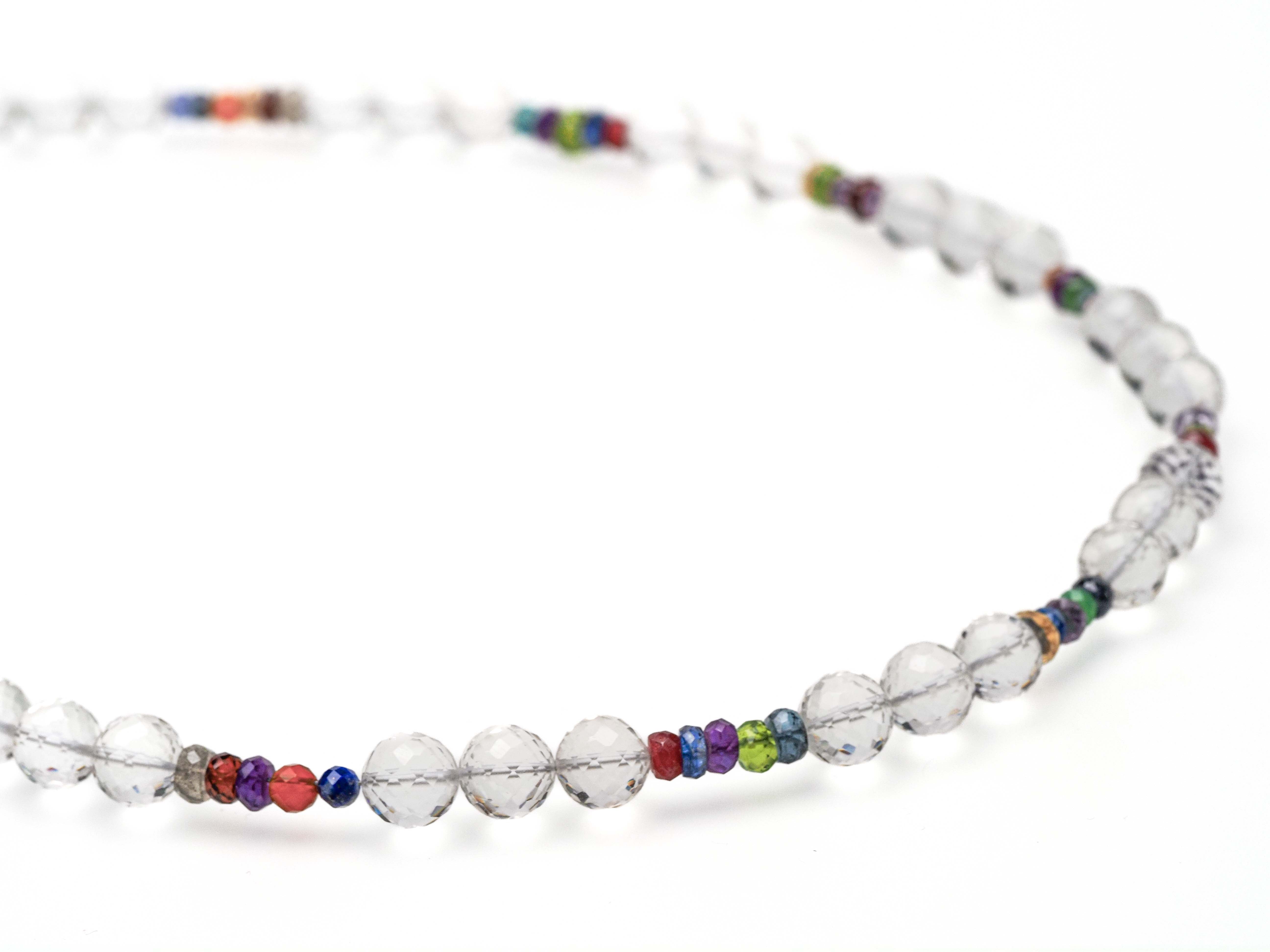 Bergkristall Kette 925er Silber bunt - elstardesign