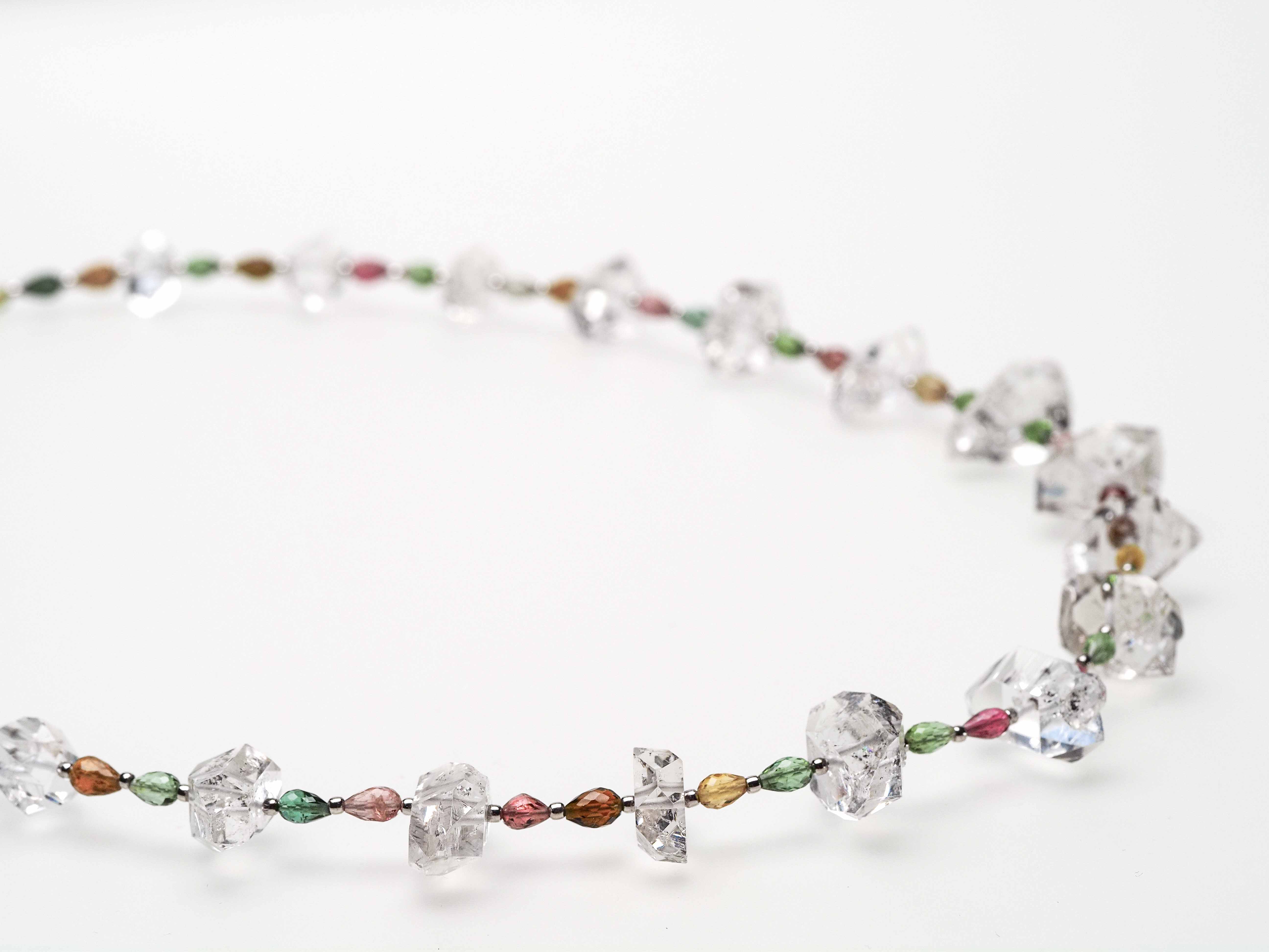 Herkimer Kette Doppelender mit Turmalin - elstardesign