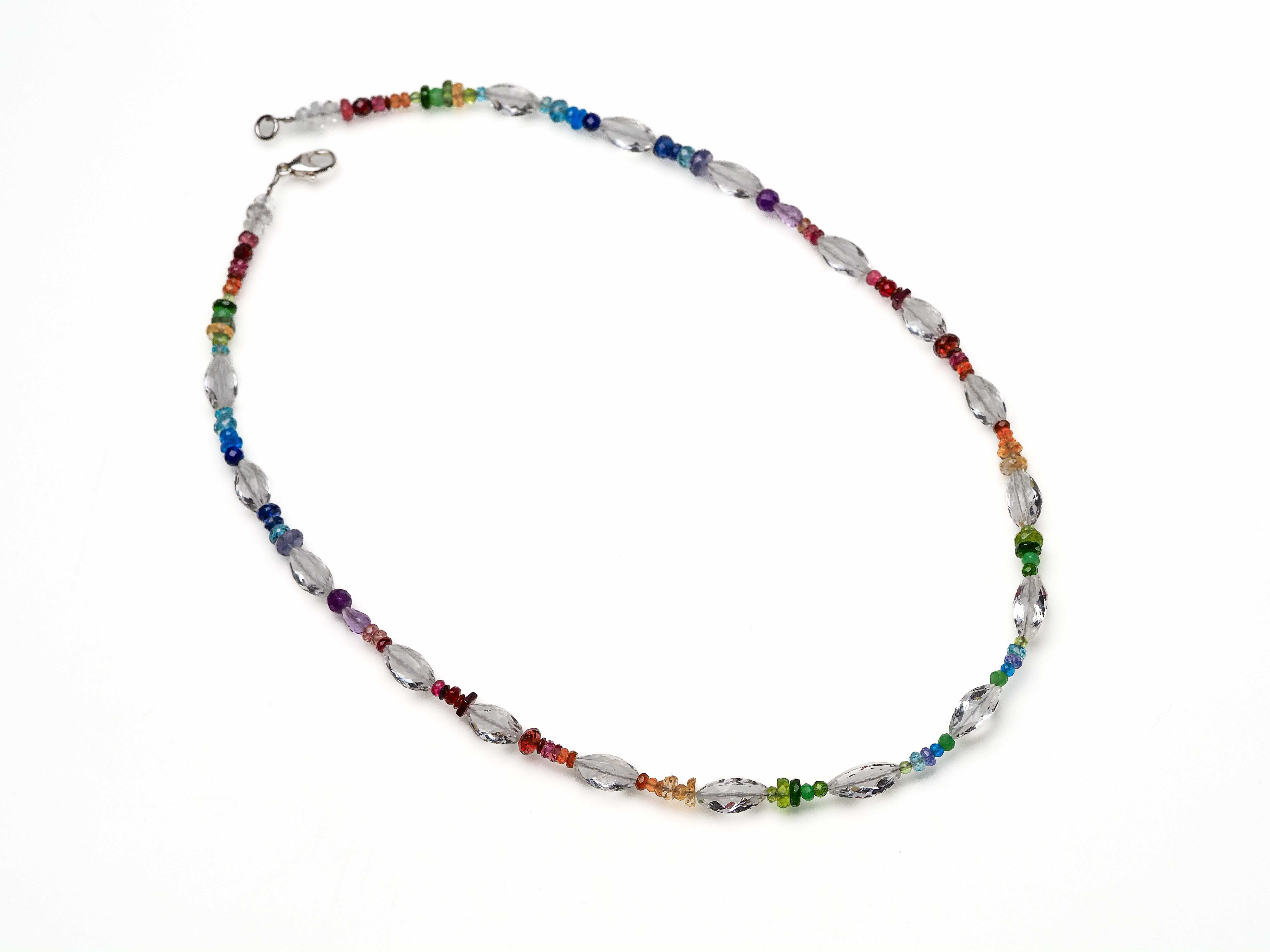 Bergkristall Edelstein Kette im Farbverlauf - elstardesign