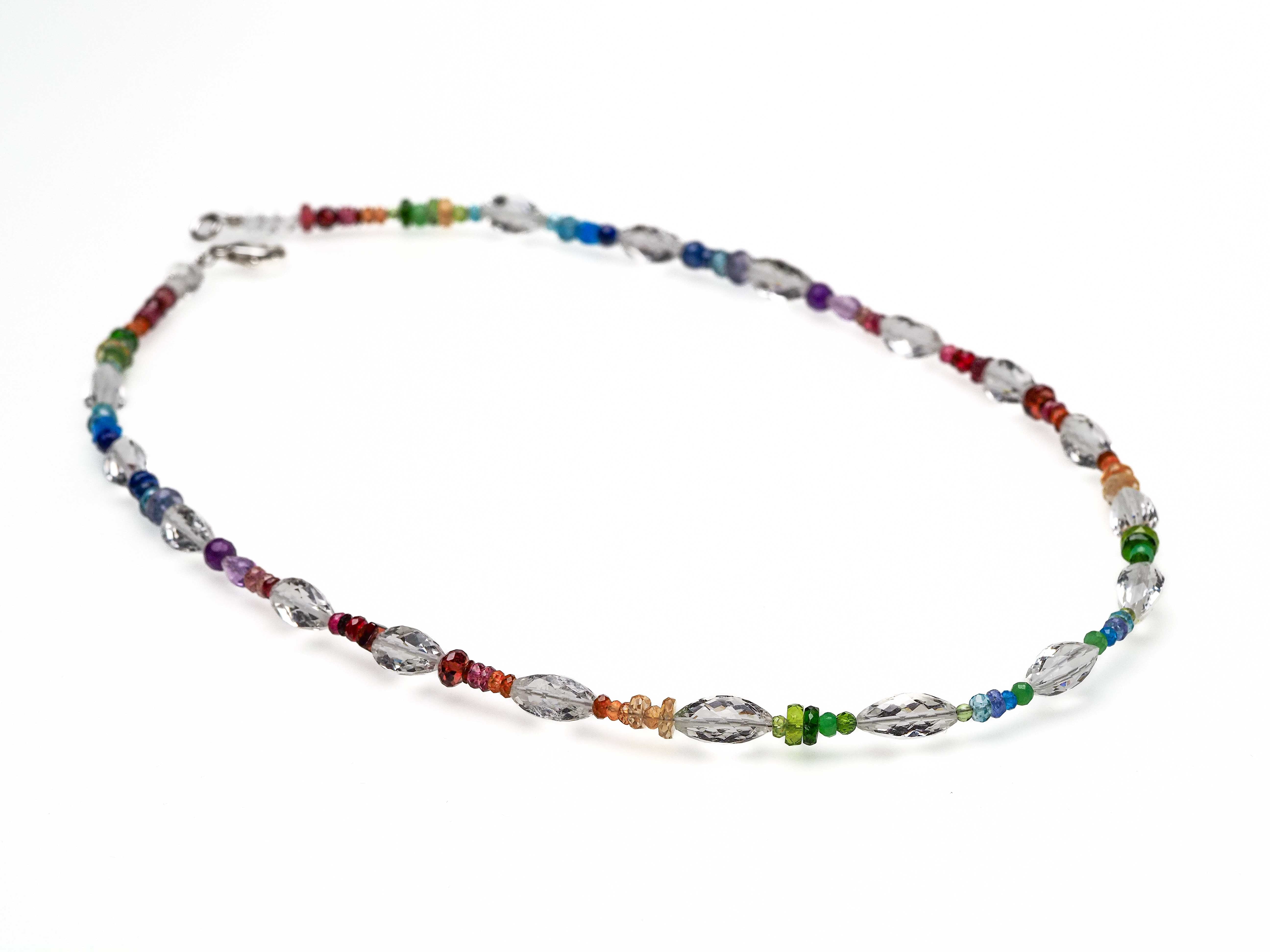 Bergkristall Edelstein Kette im Farbverlauf - elstardesign