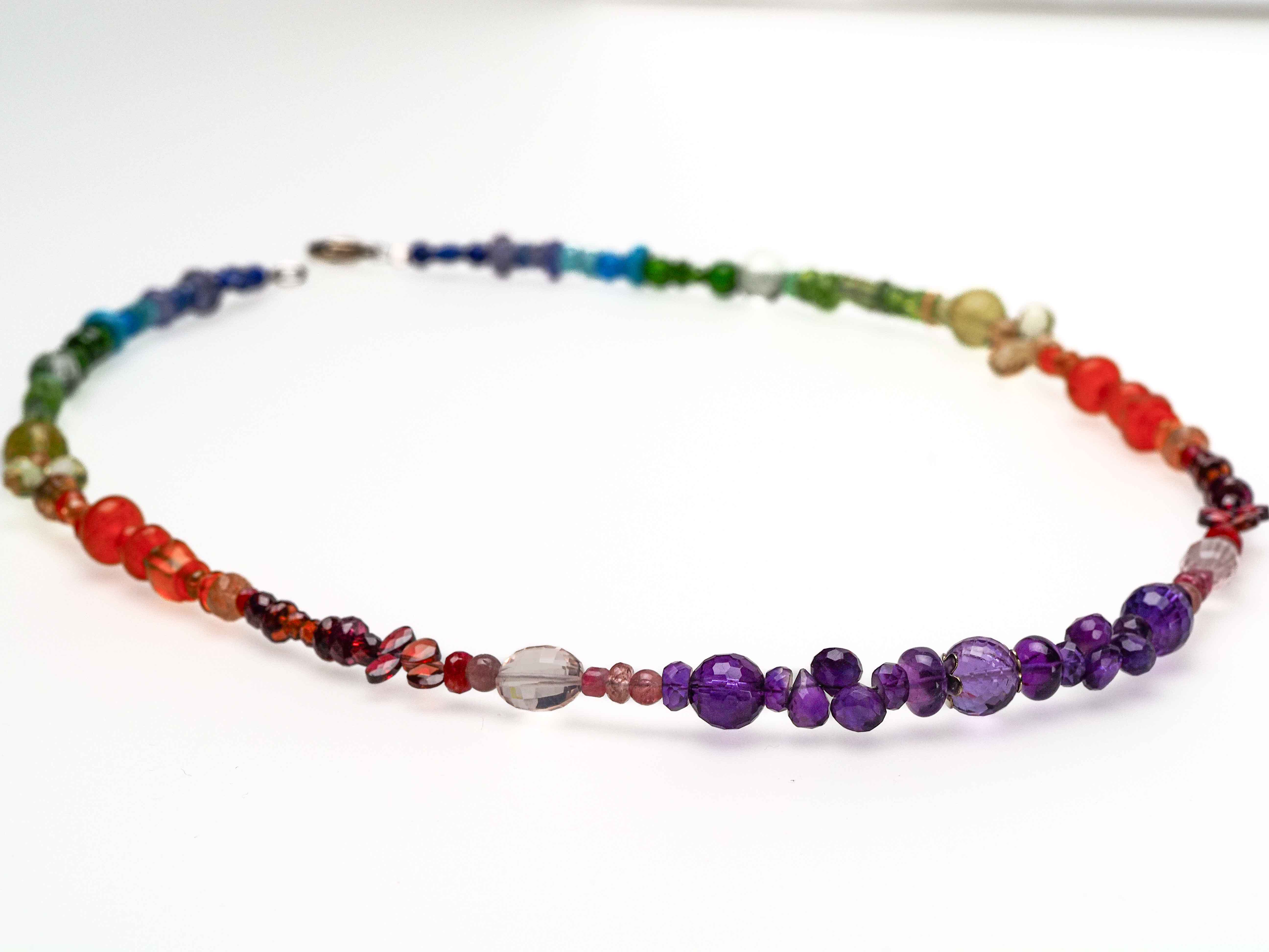 Colorful gemstone necklace colorful energy chakra necklace