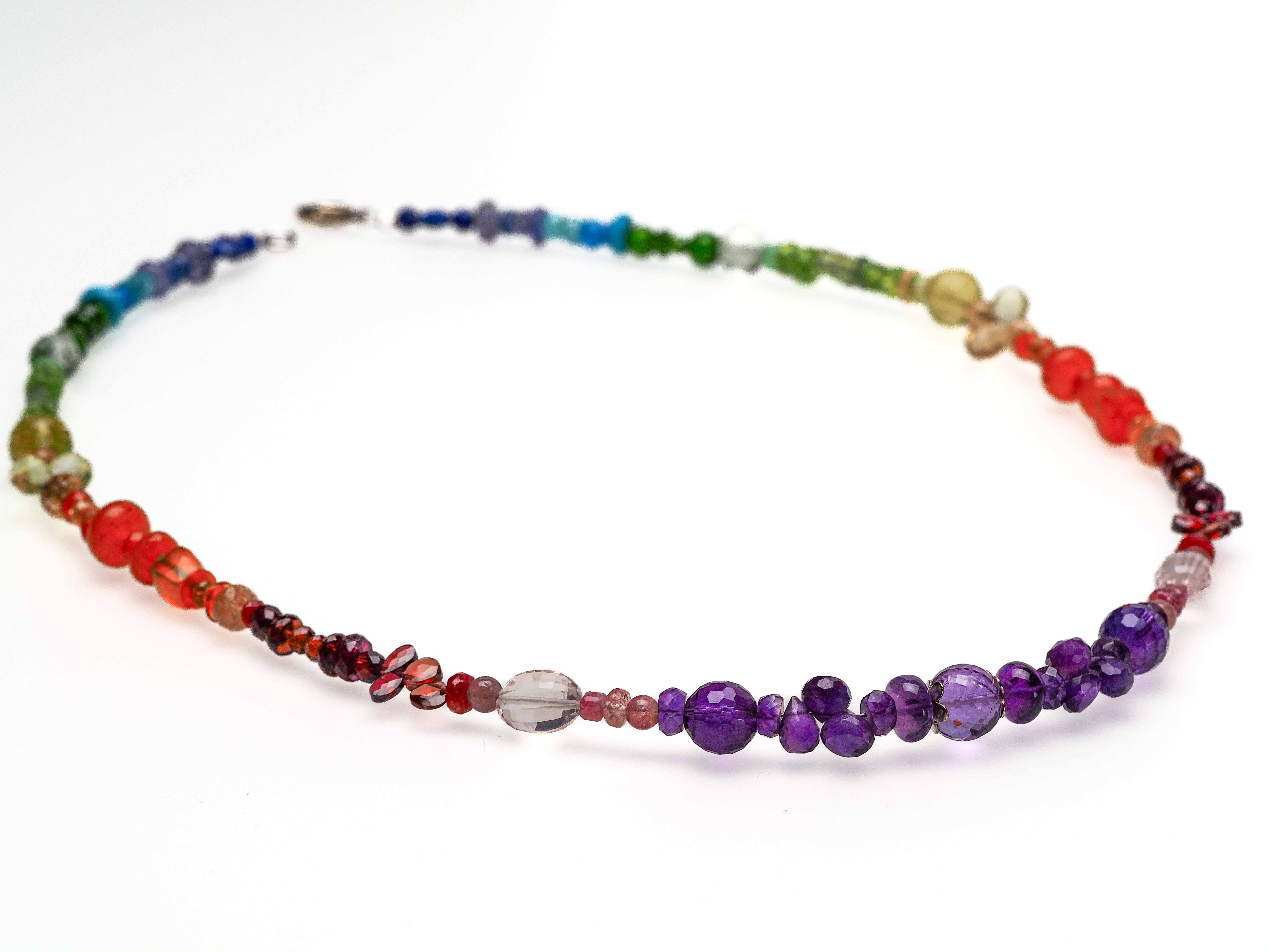 Bunte Edelstein Kette farbenfrohe Chakra Halskette - elstardesign