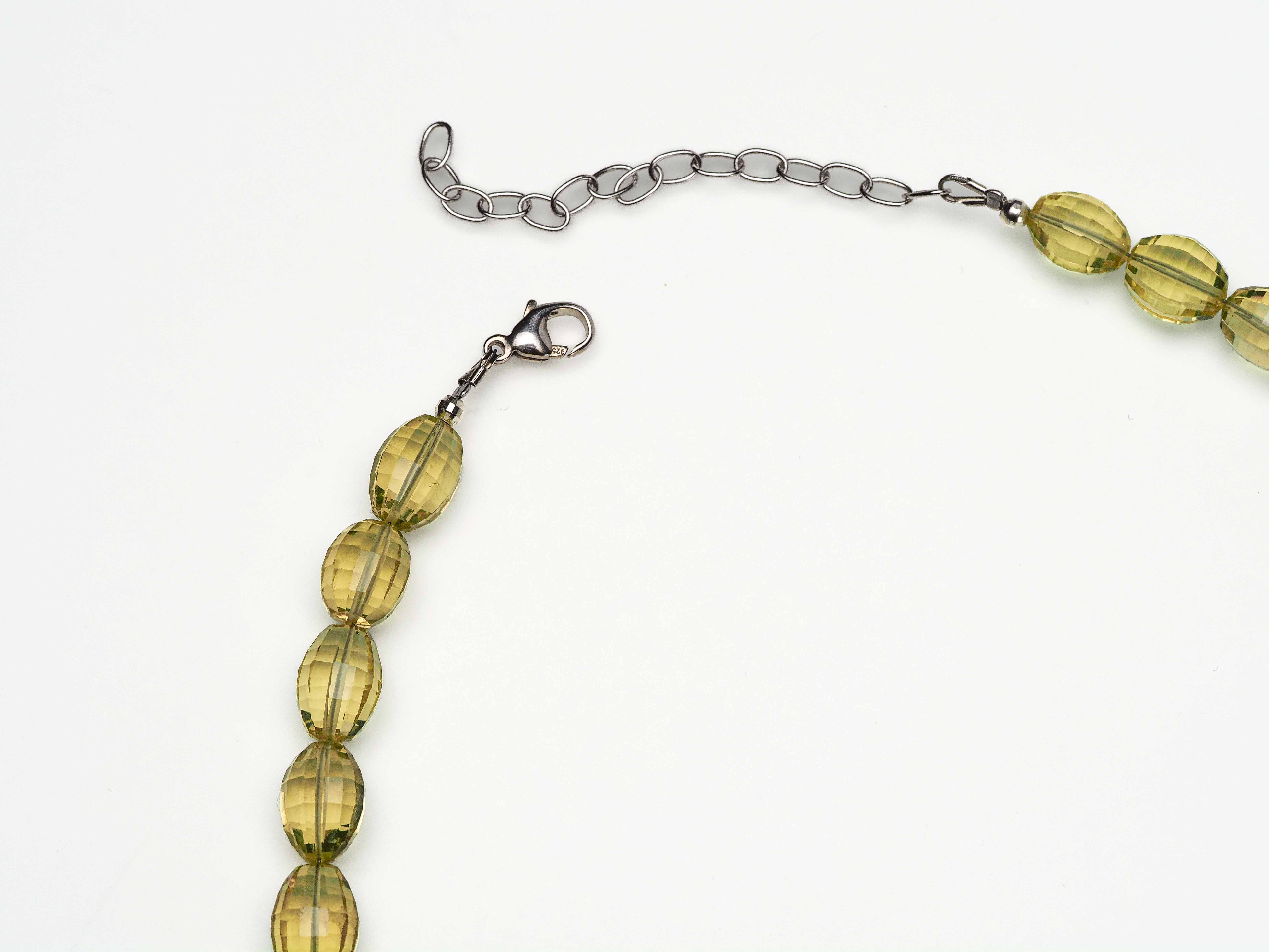 Citrin Kette 45cm plus 6cm Sterling Silber facettiert