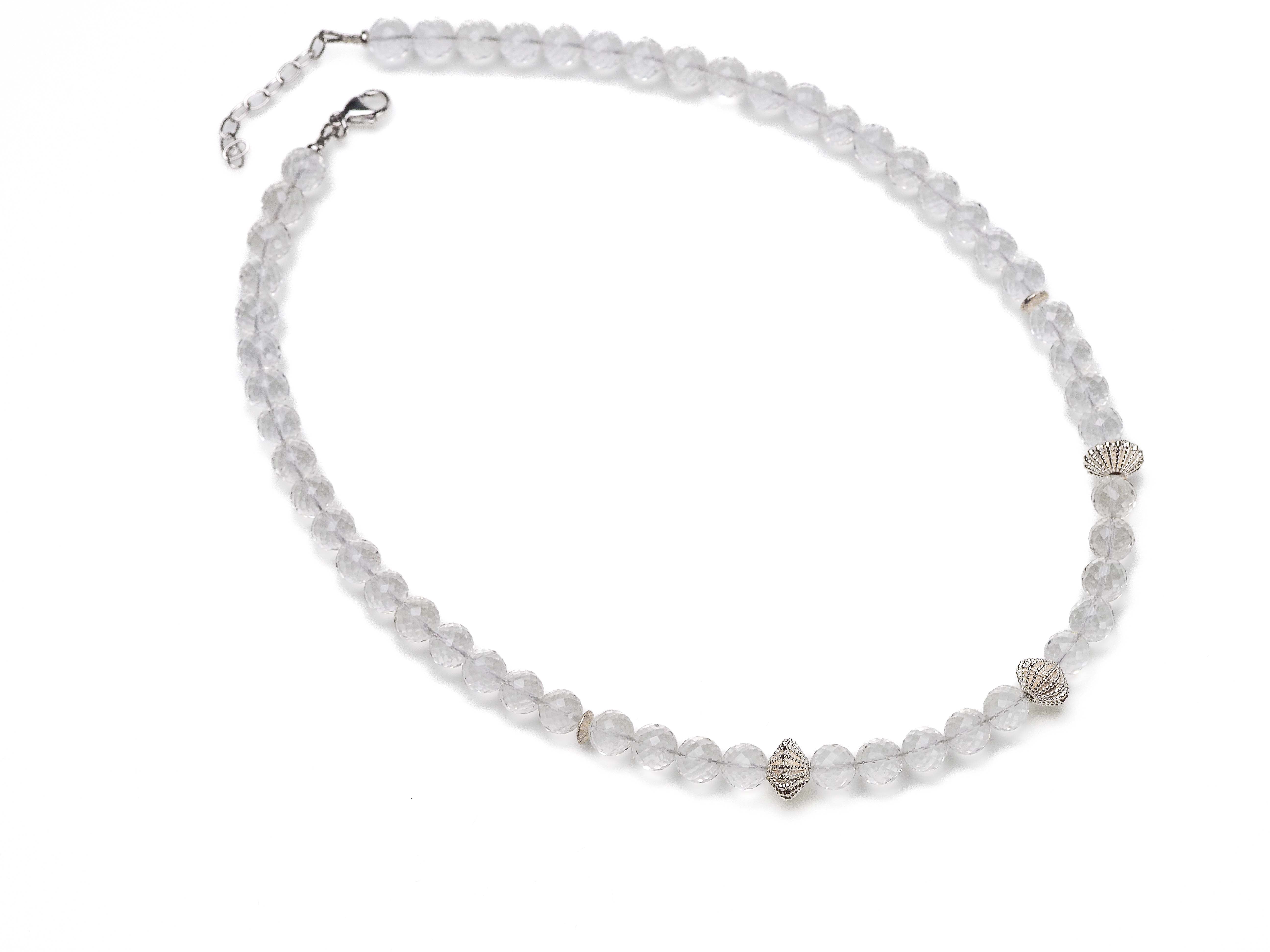 Bergkristall Silber Collier Kristall Edelsteinkette - elstardesign