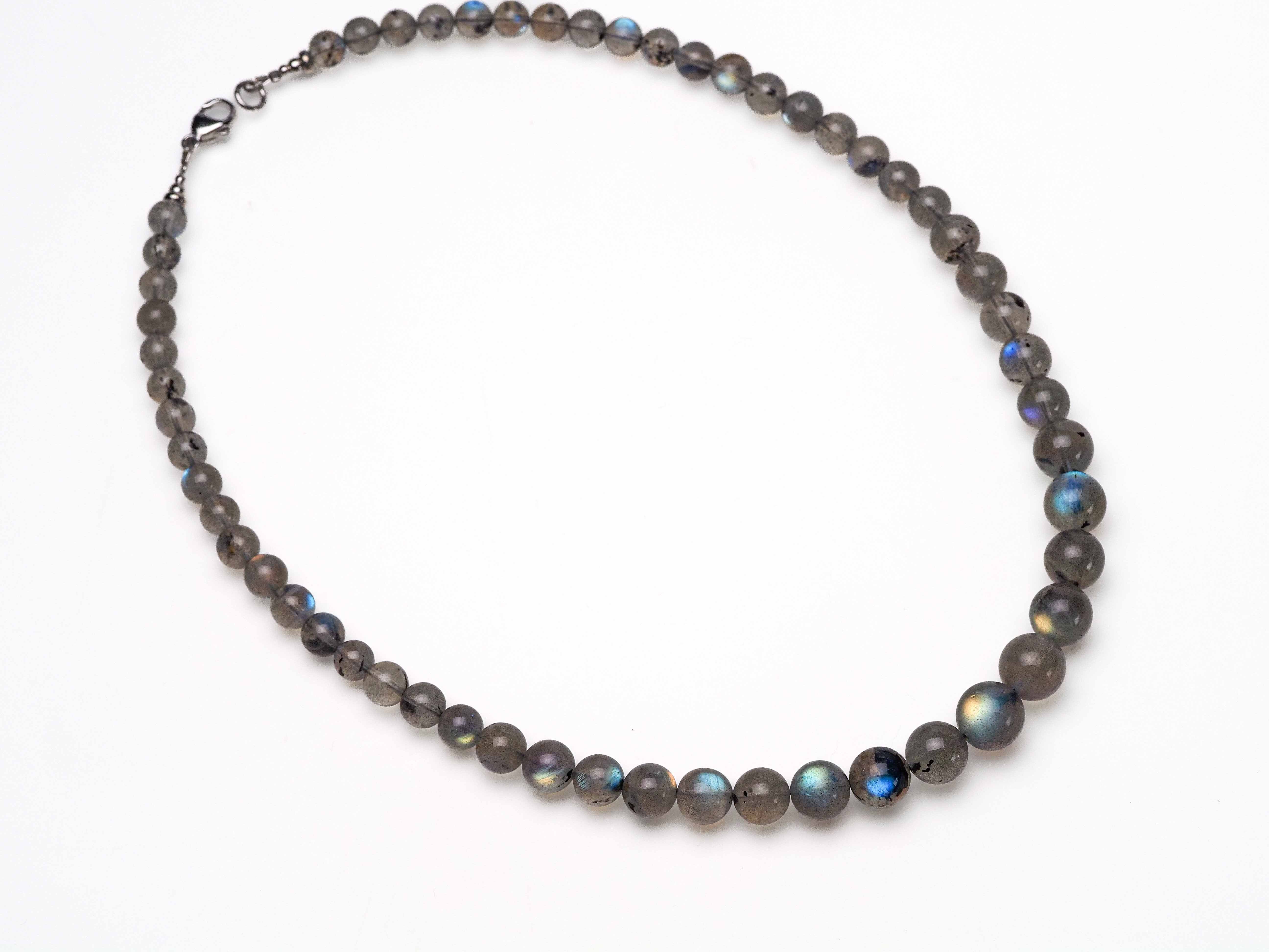 Labradorit Kette 49cm Edelstein Kugelkette - elstardesign