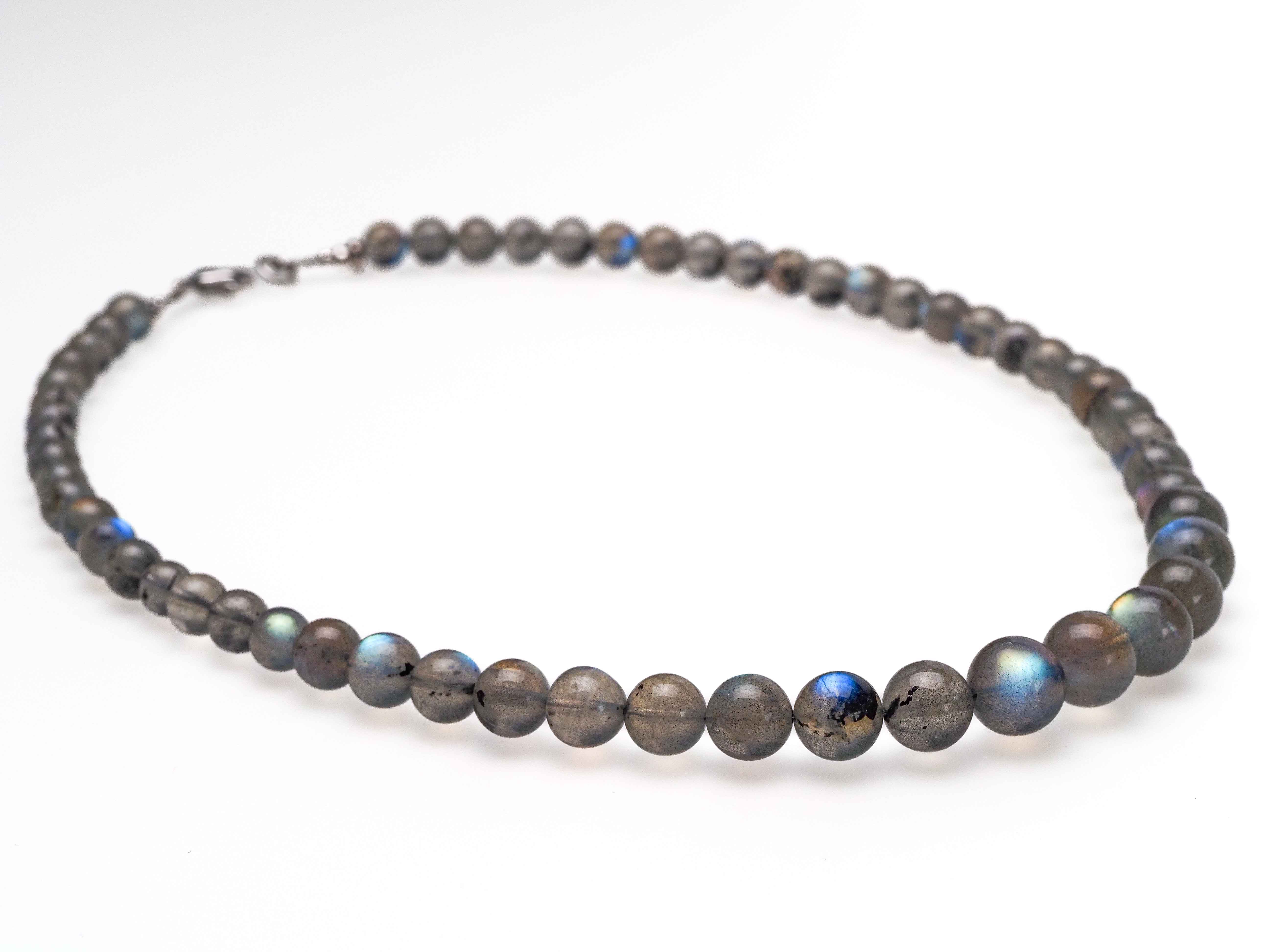 Labradorite necklace 48cm gemstone ball chain