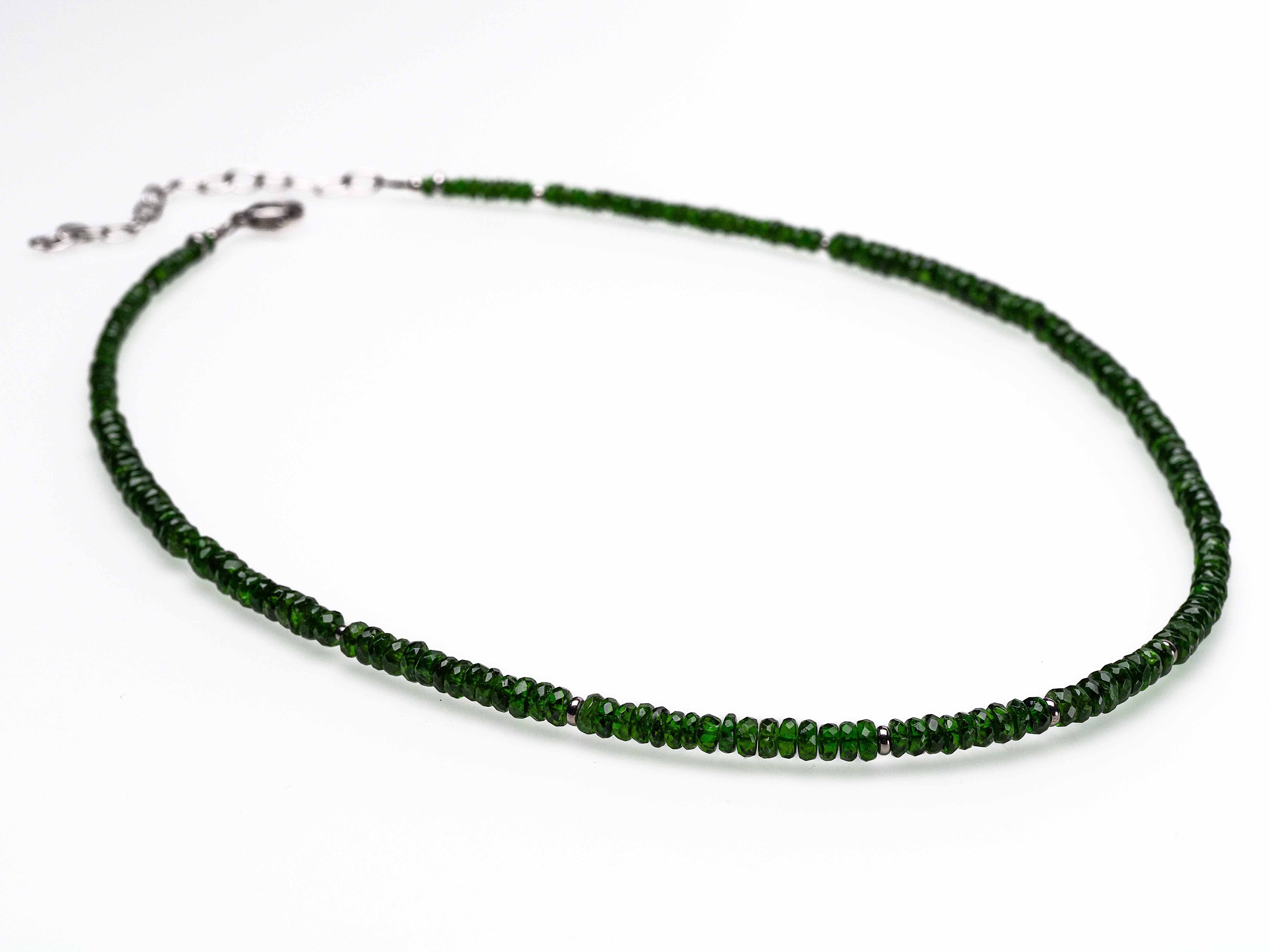 Chrome diopside necklace green gemstone necklace faceted
