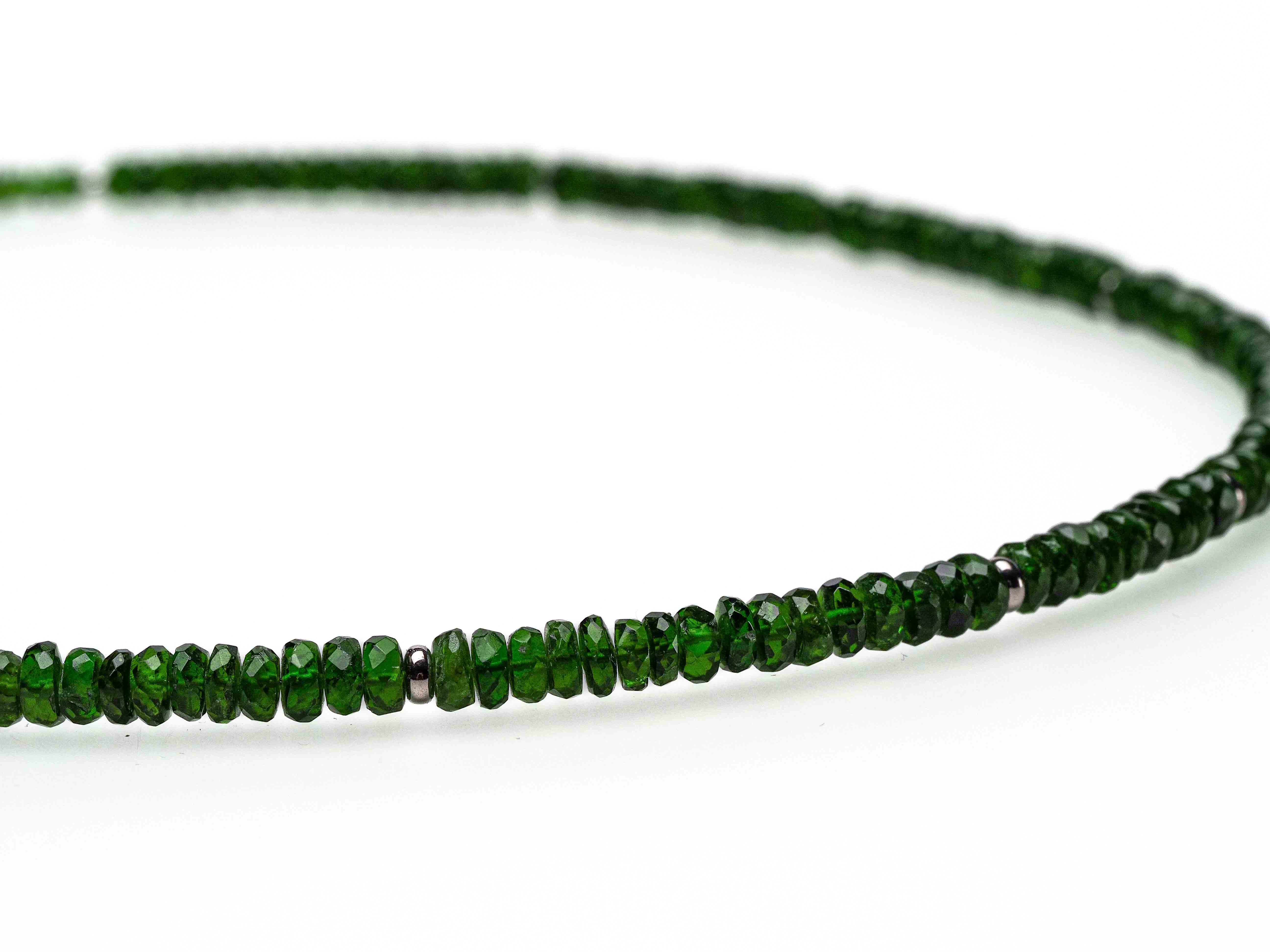 Chromdiopsid Collier grüne Edelstein Kette facettiert - elstardesign