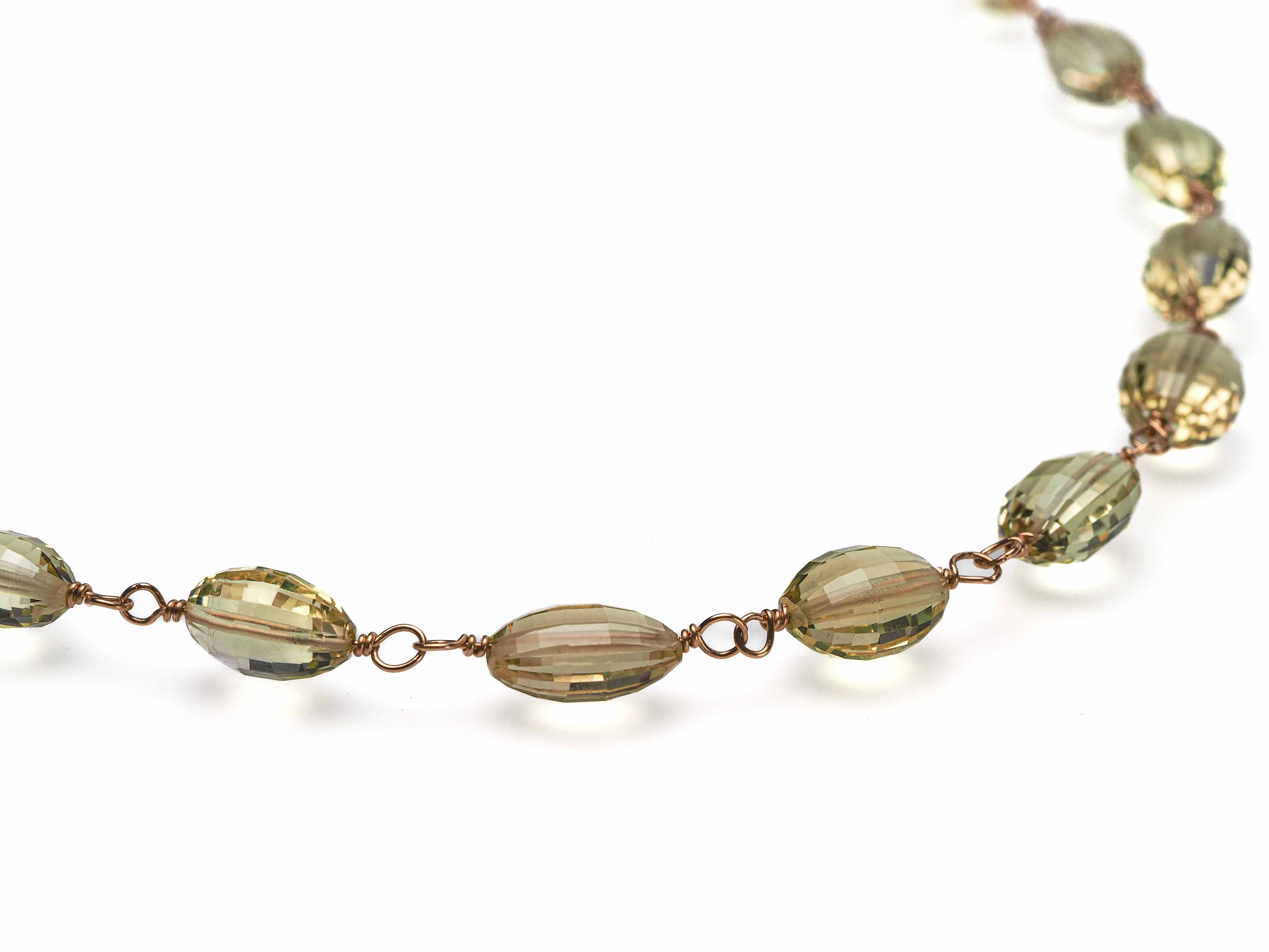 Citrin Rosenkranz Kette Lemon Quarz goldfilled Draht - elstardesign