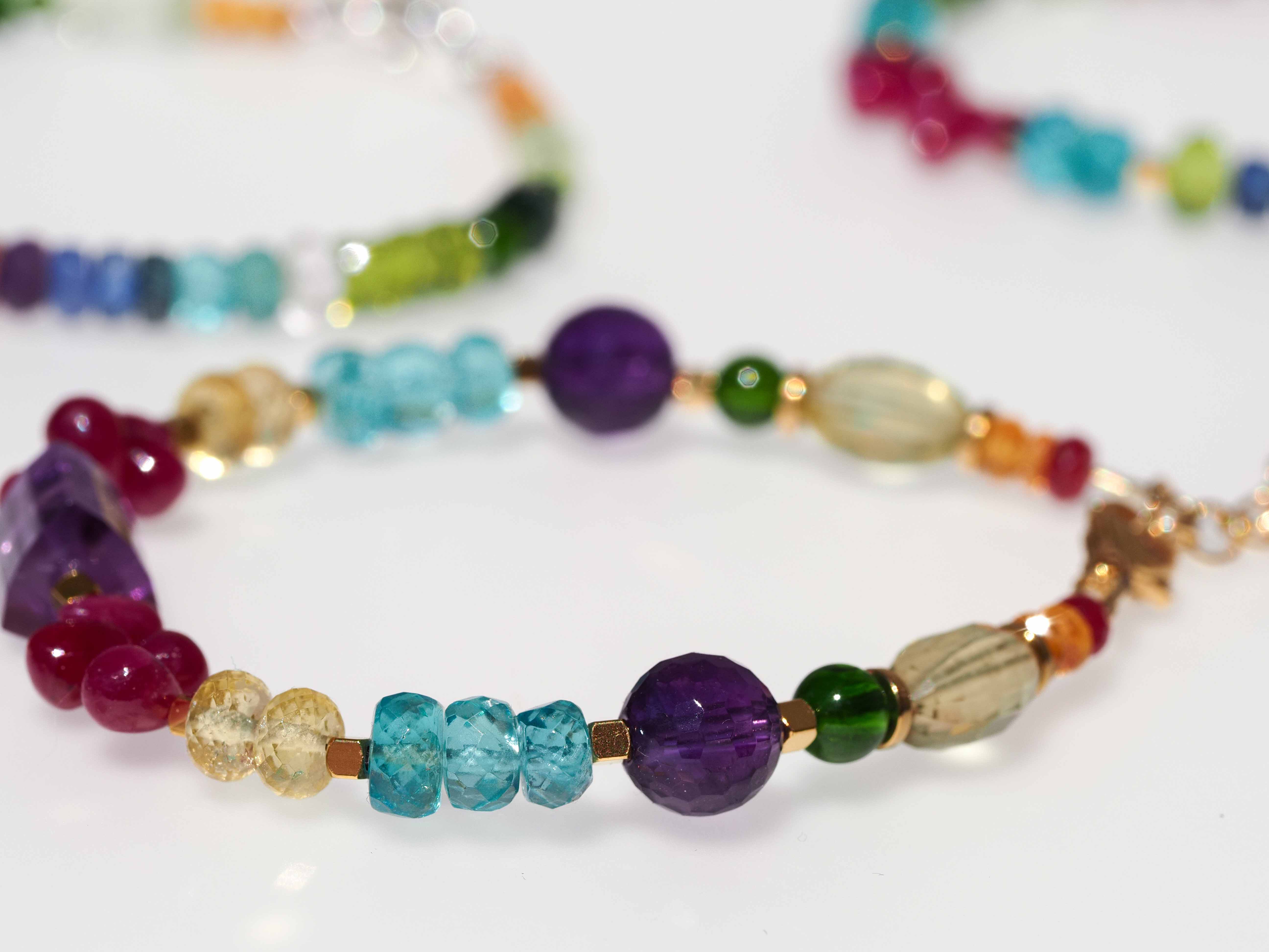 Farbintensives Edelstein Armband echt gold filled