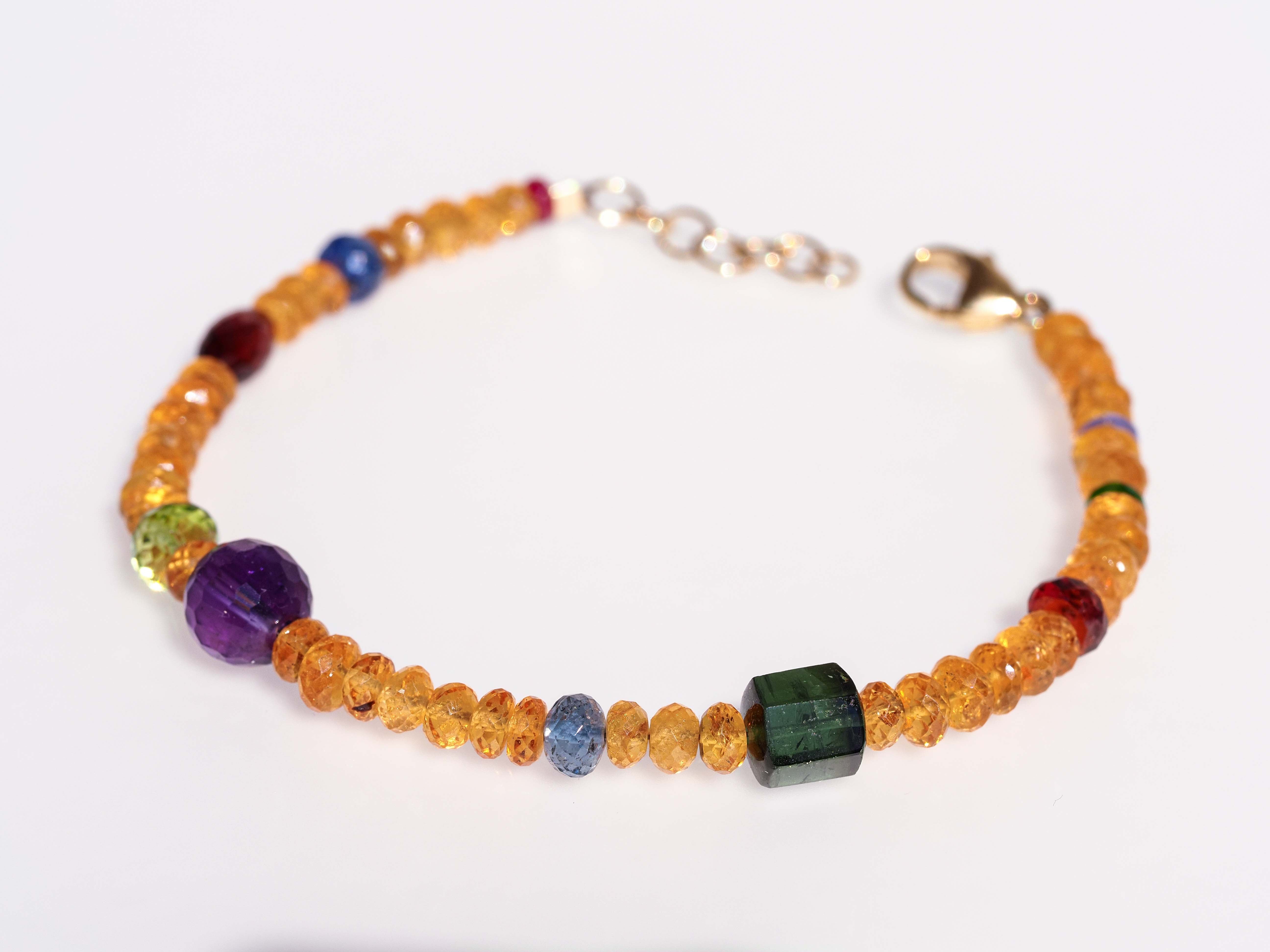 Farbintensives Edelstein Armband echt gold filled - elstardesign