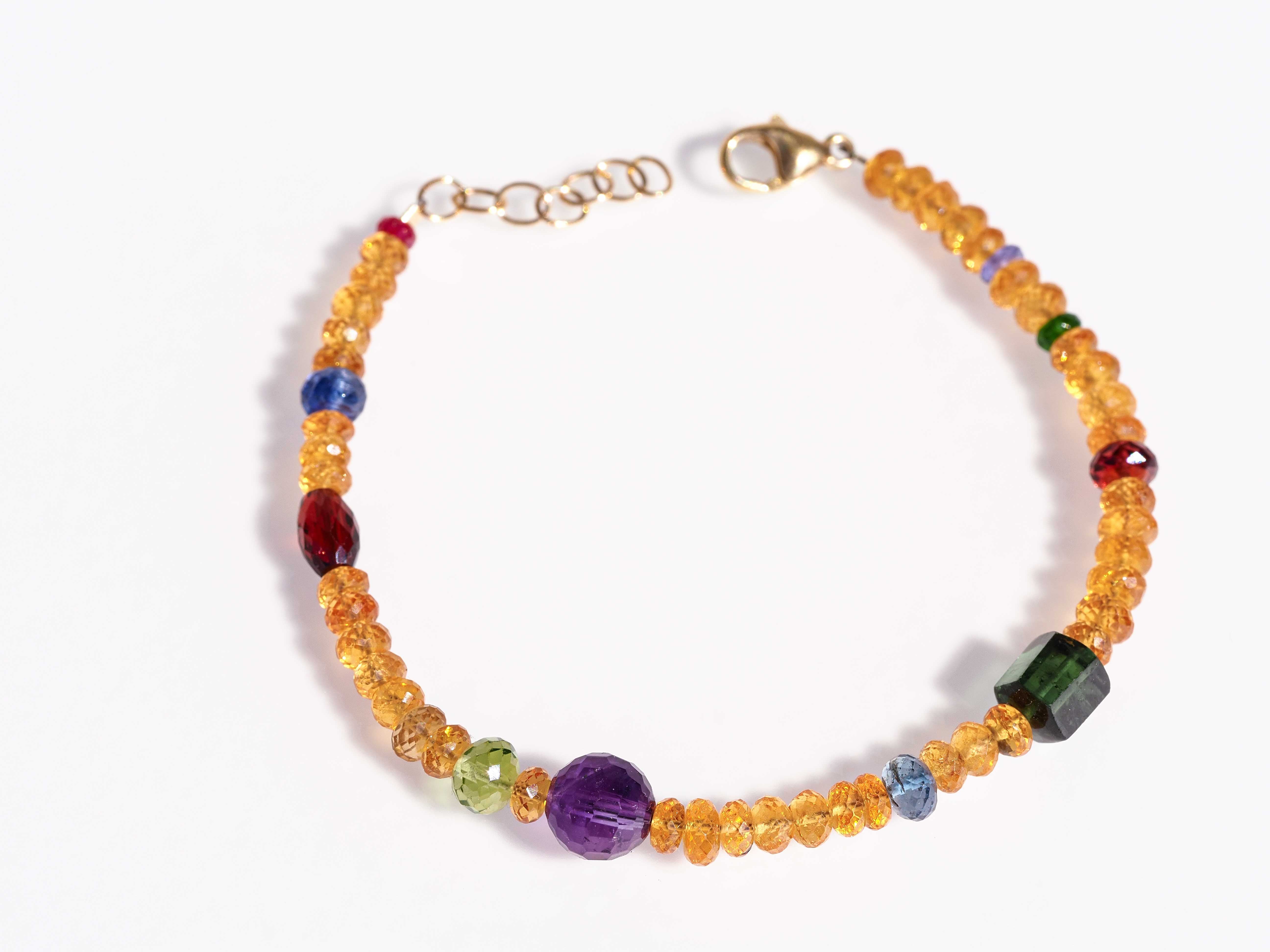 Farbintensives Edelstein Armband echt gold filled - elstardesign